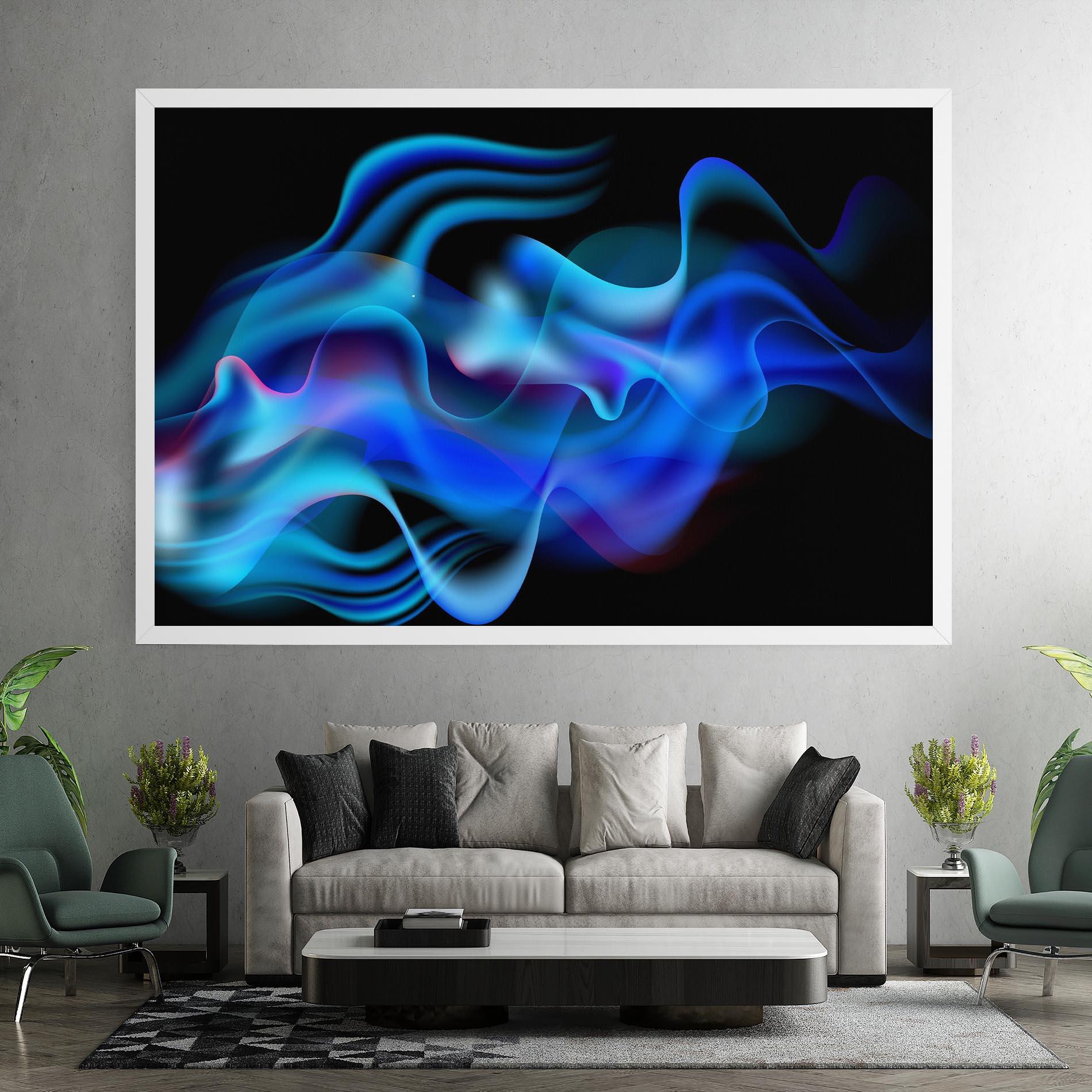 Leinwandbild Blue Fire mockup 7