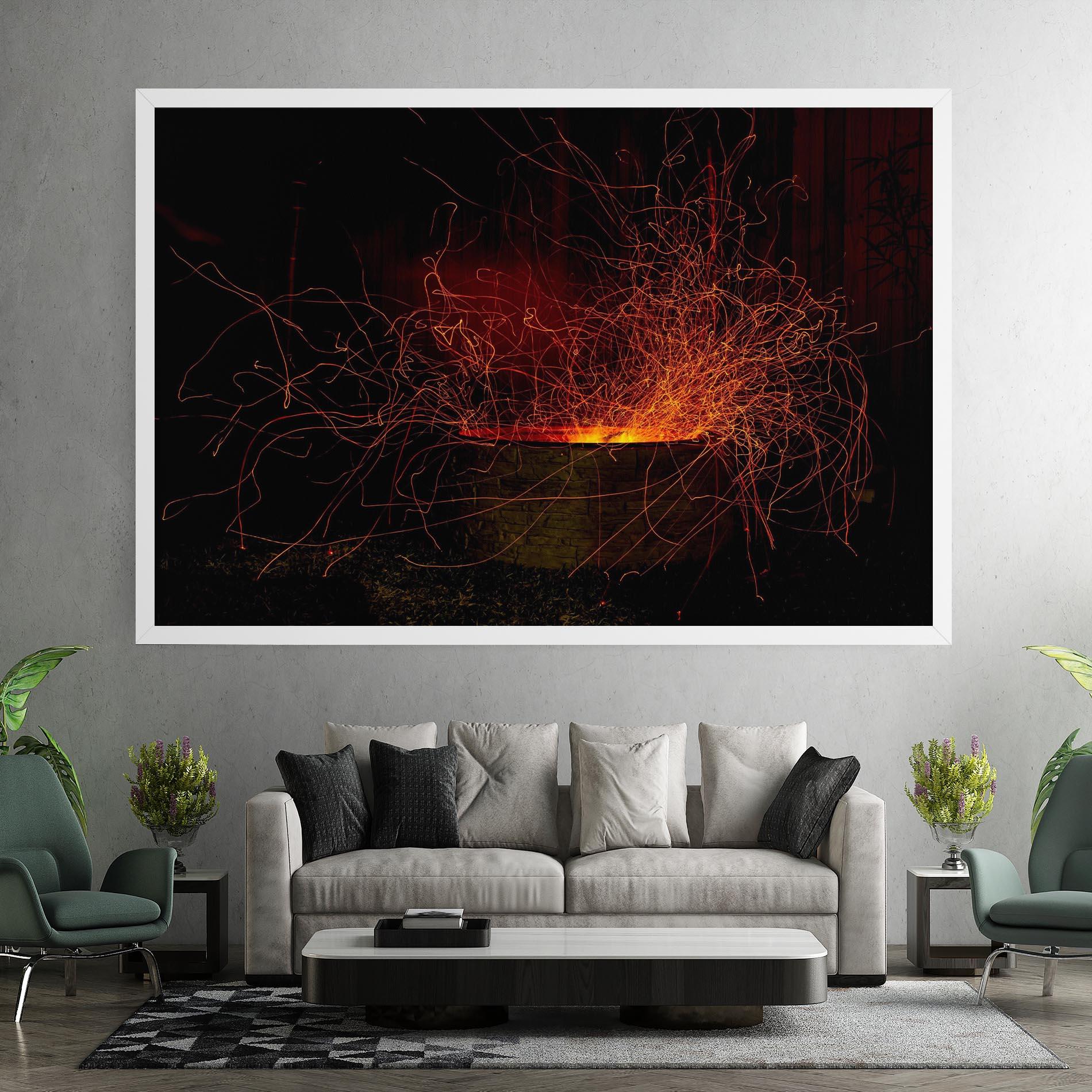 Leinwandbild Fire Drawing Effect mockup 7