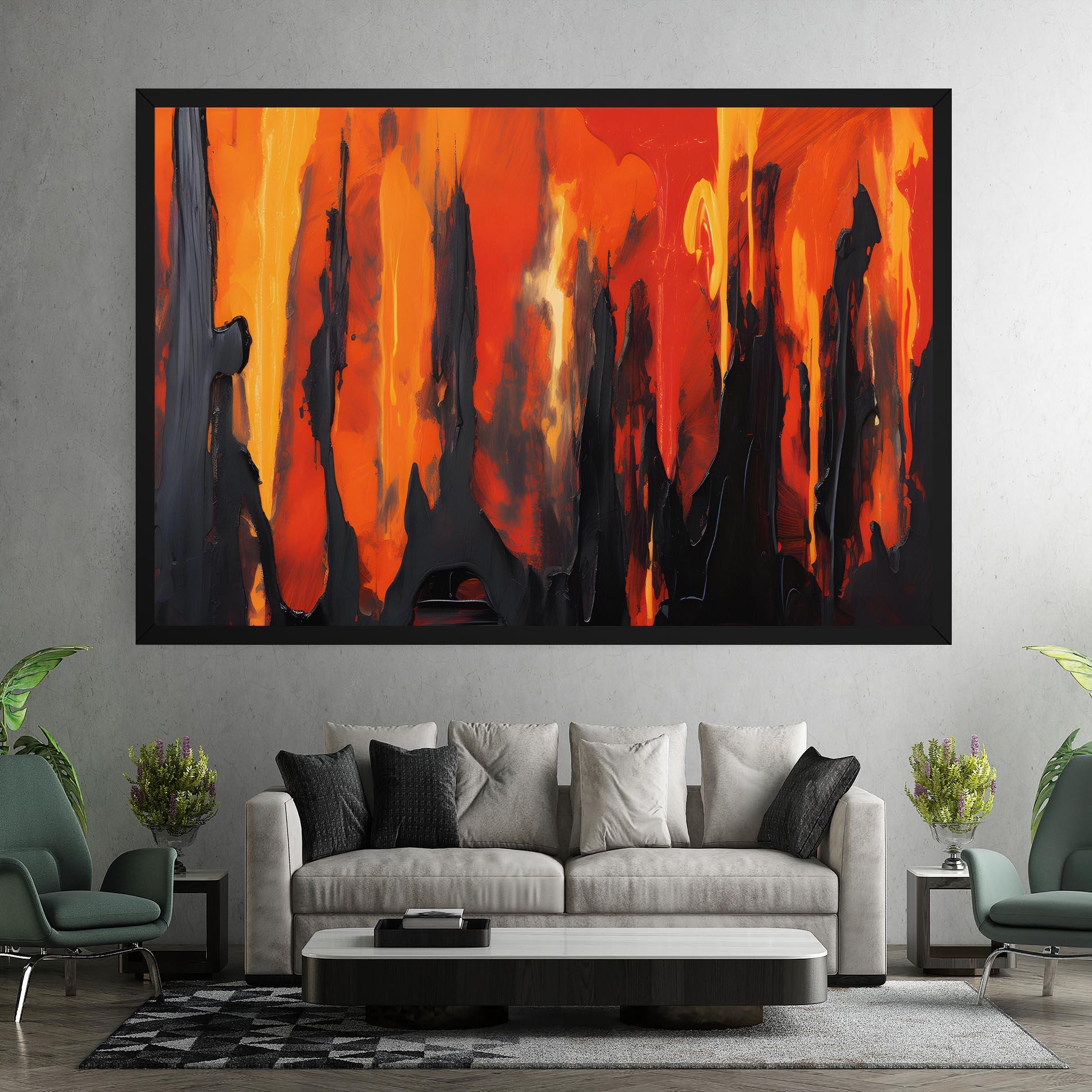 Leinwandbild Abstract Fire Art mockup 7