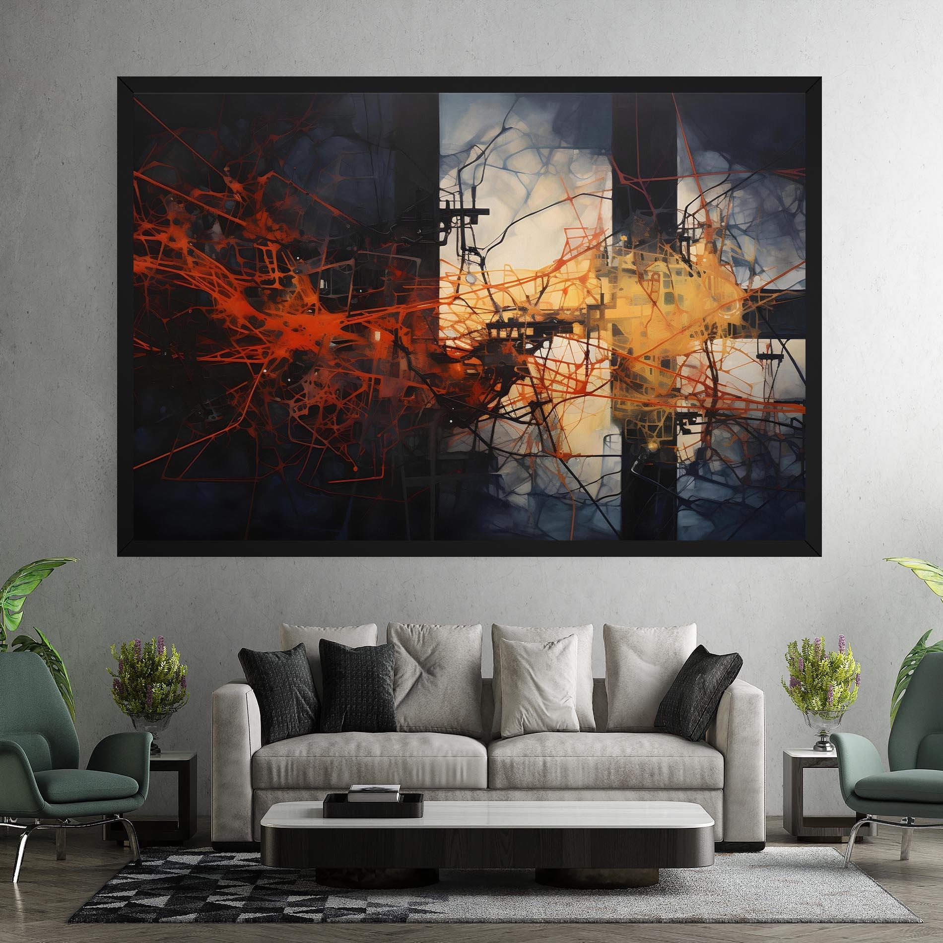 Leinwandbild Abstract Fire Style mockup 7