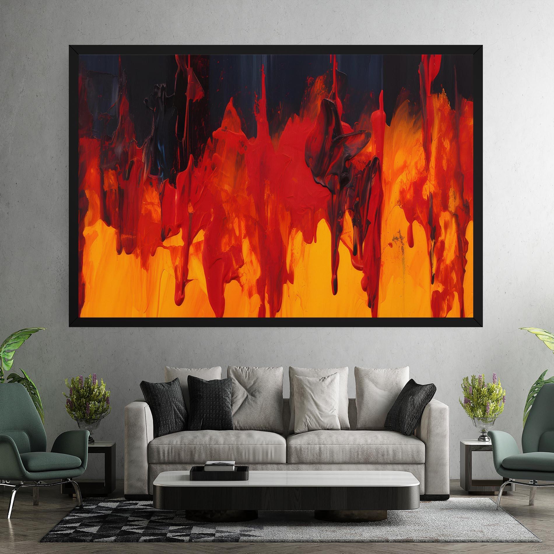 Leinwandbild Colorful Fire Art mockup 7