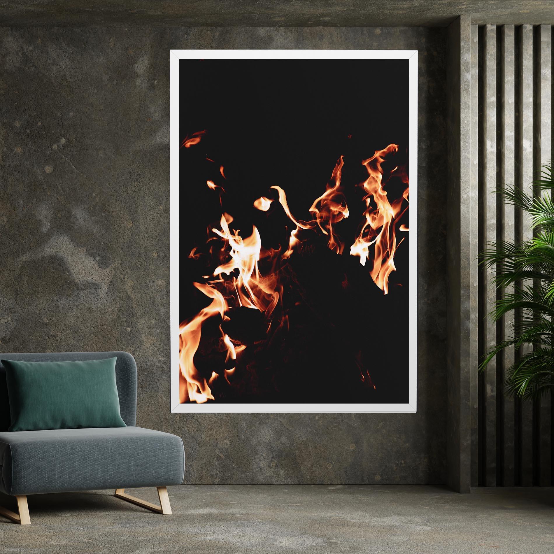 Leinwandbild Red Grey Fire mockup 7
