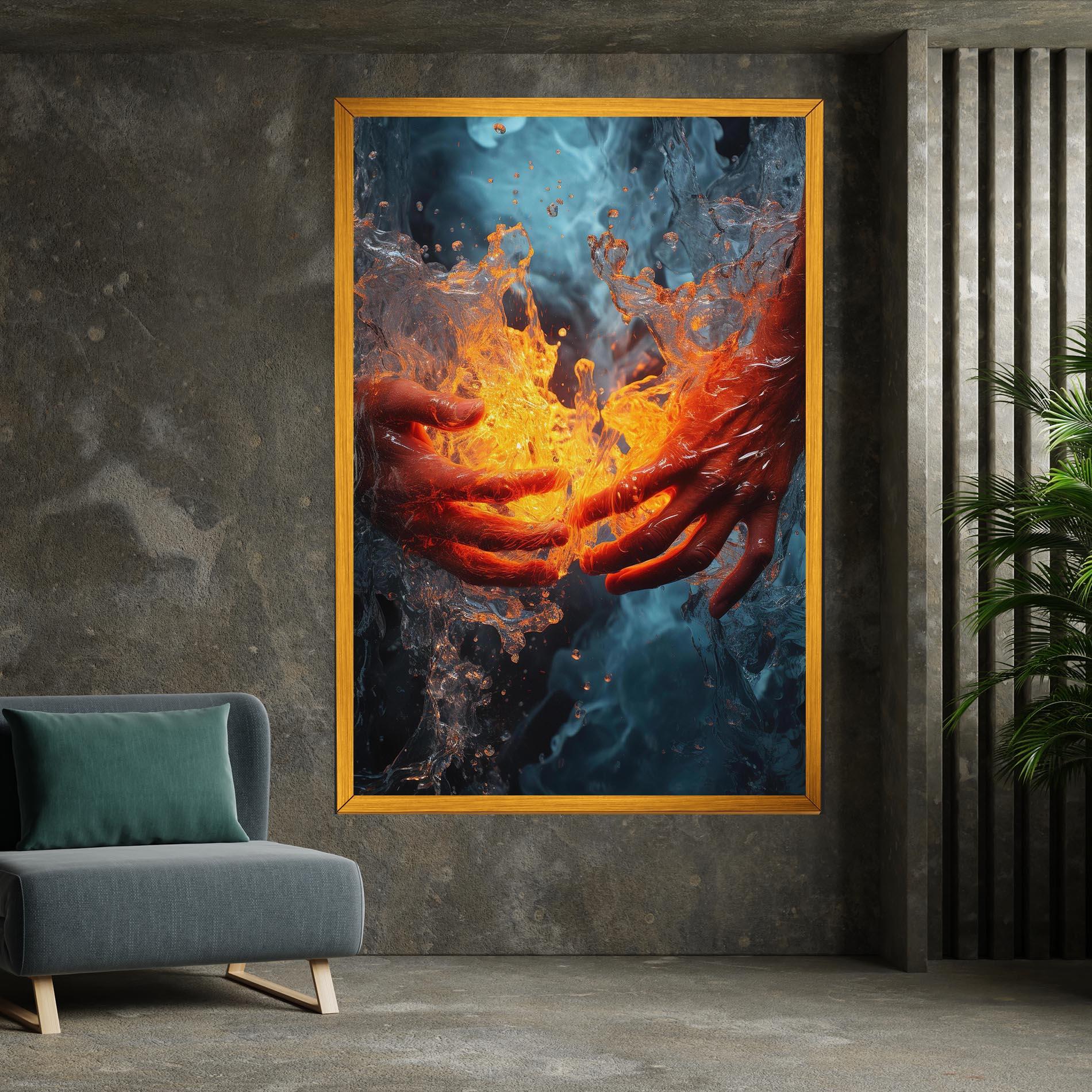 Leinwandbild Fire Water mockup 7
