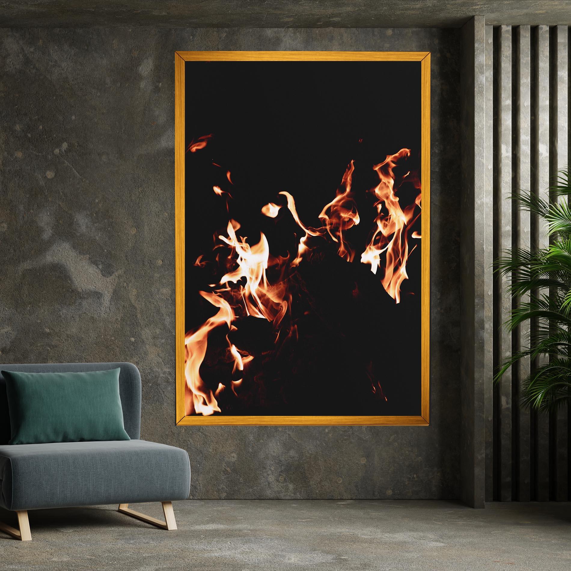 Leinwandbild Red Grey Fire mockup 7