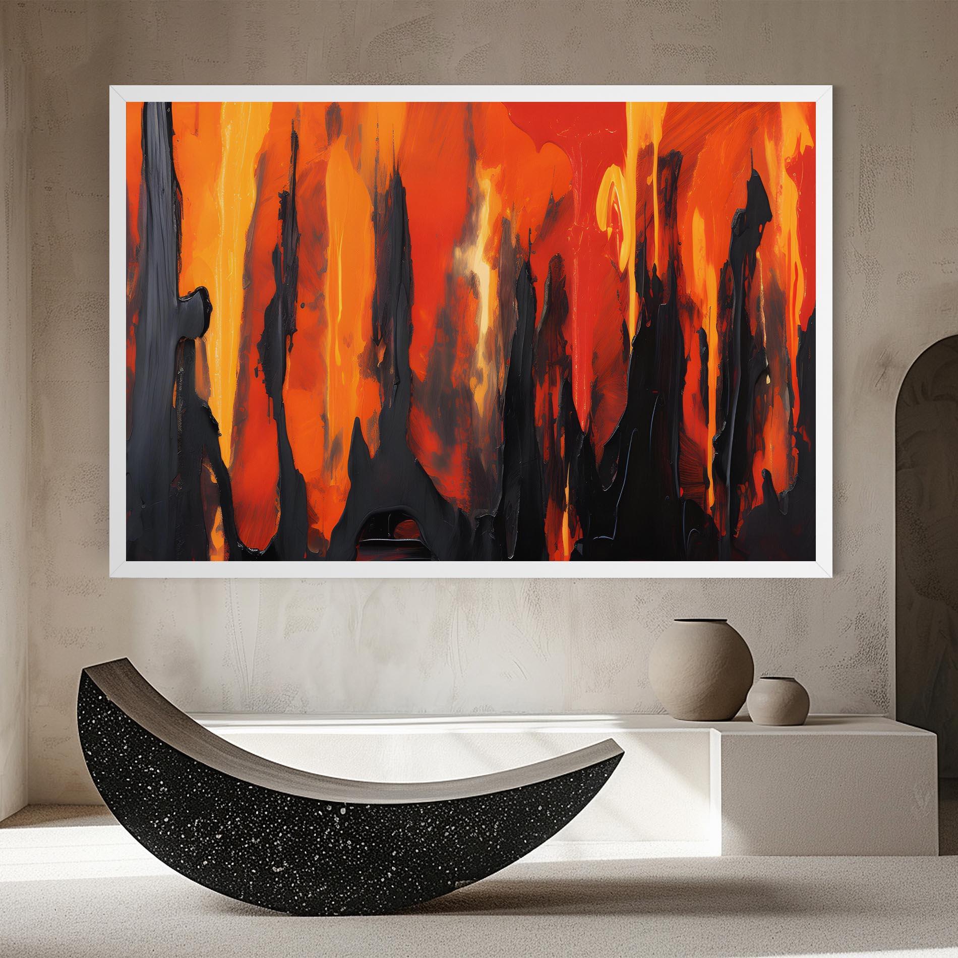 Leinwandbild Abstract Fire Art mockup 8