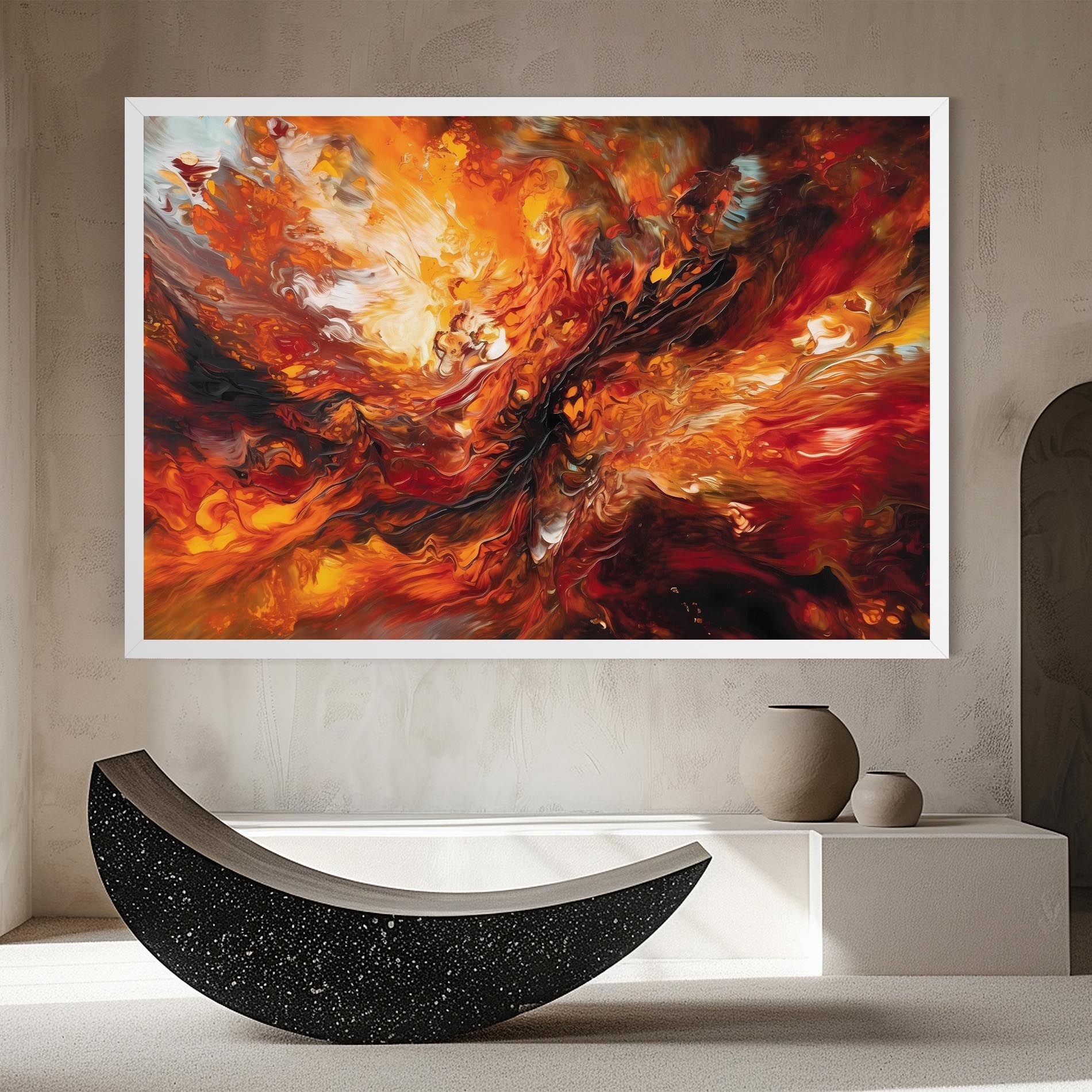 Fiery Red Orange Art mockup 8