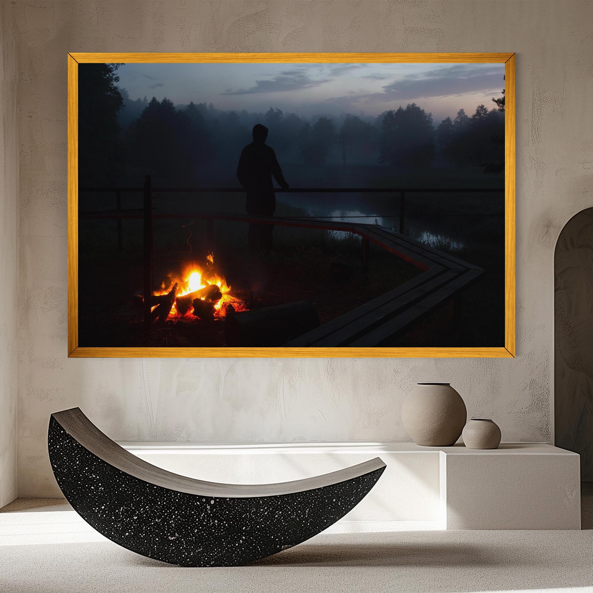 Leinwandbild Beautiful Fire View mockup 8