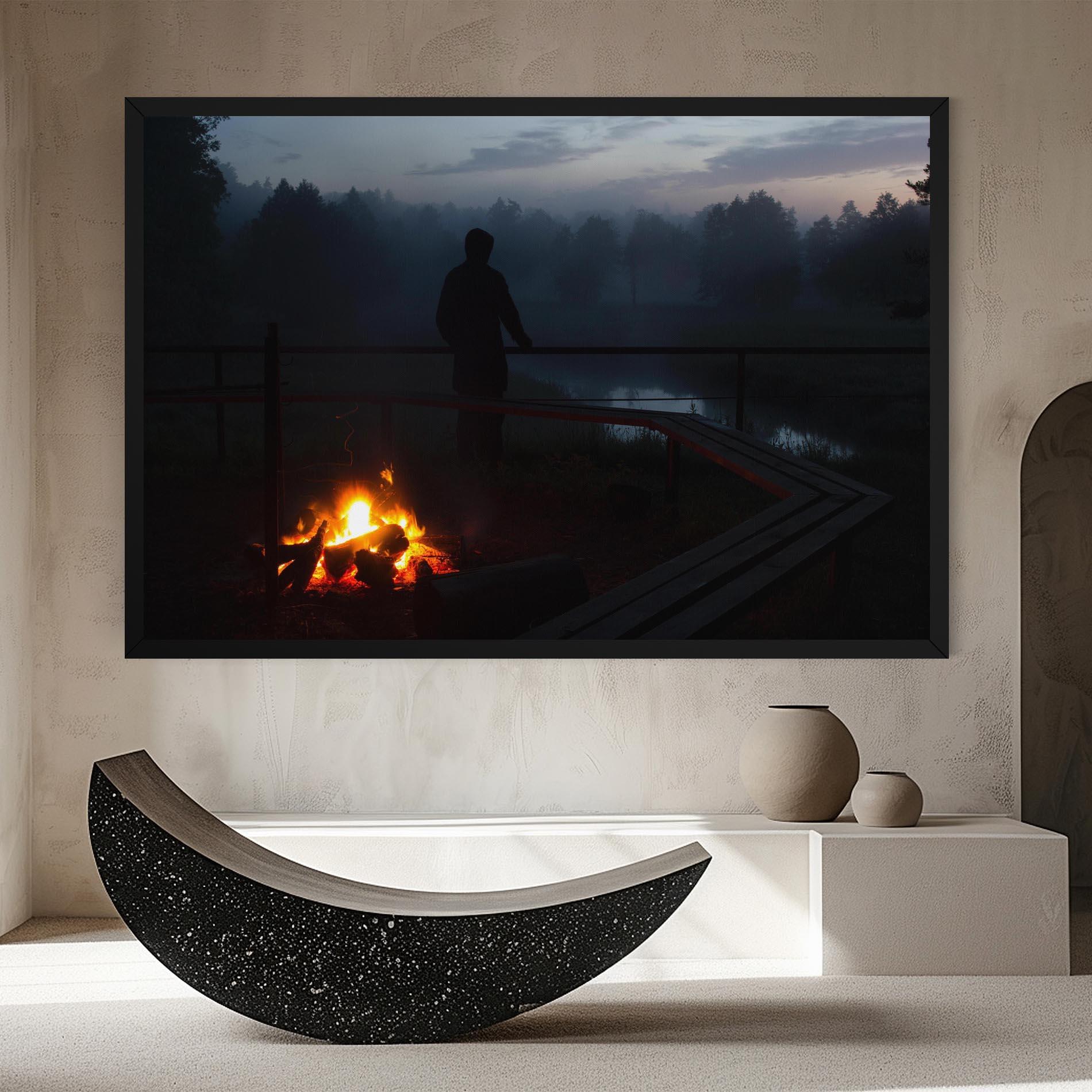 Leinwandbild Beautiful Fire View mockup 8