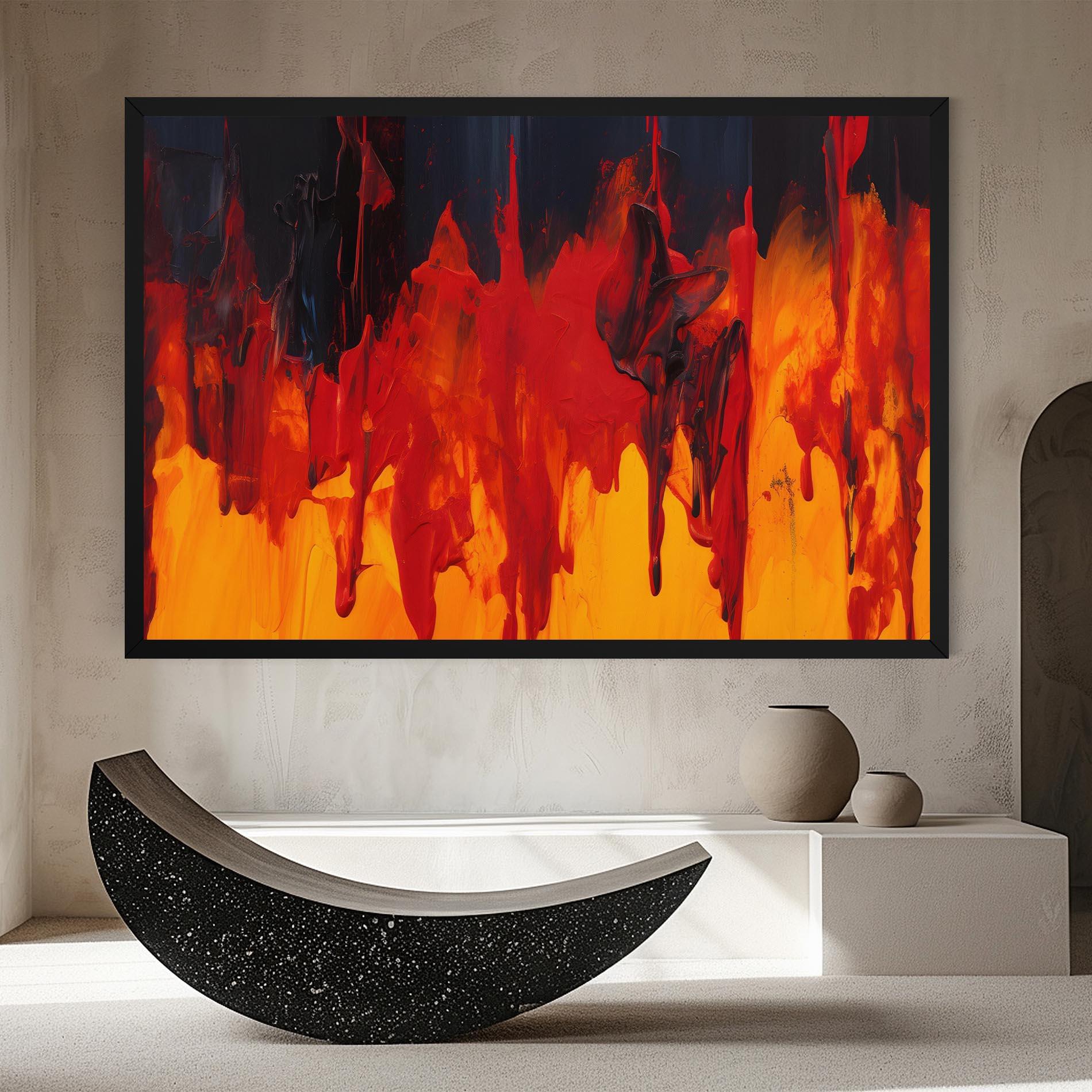 Leinwandbild Colorful Fire Art mockup 8