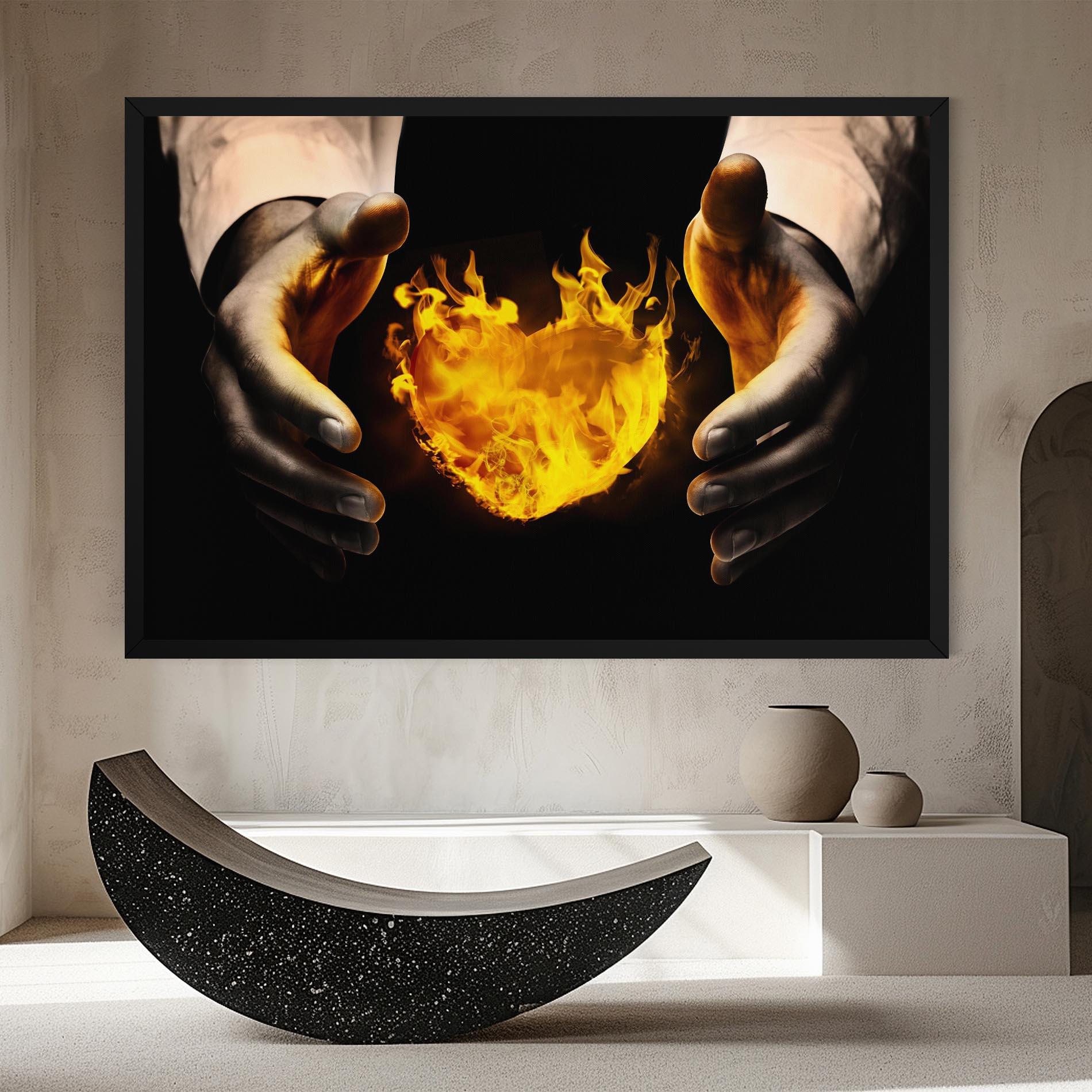 Leinwandbild Fire Heart mockup 8