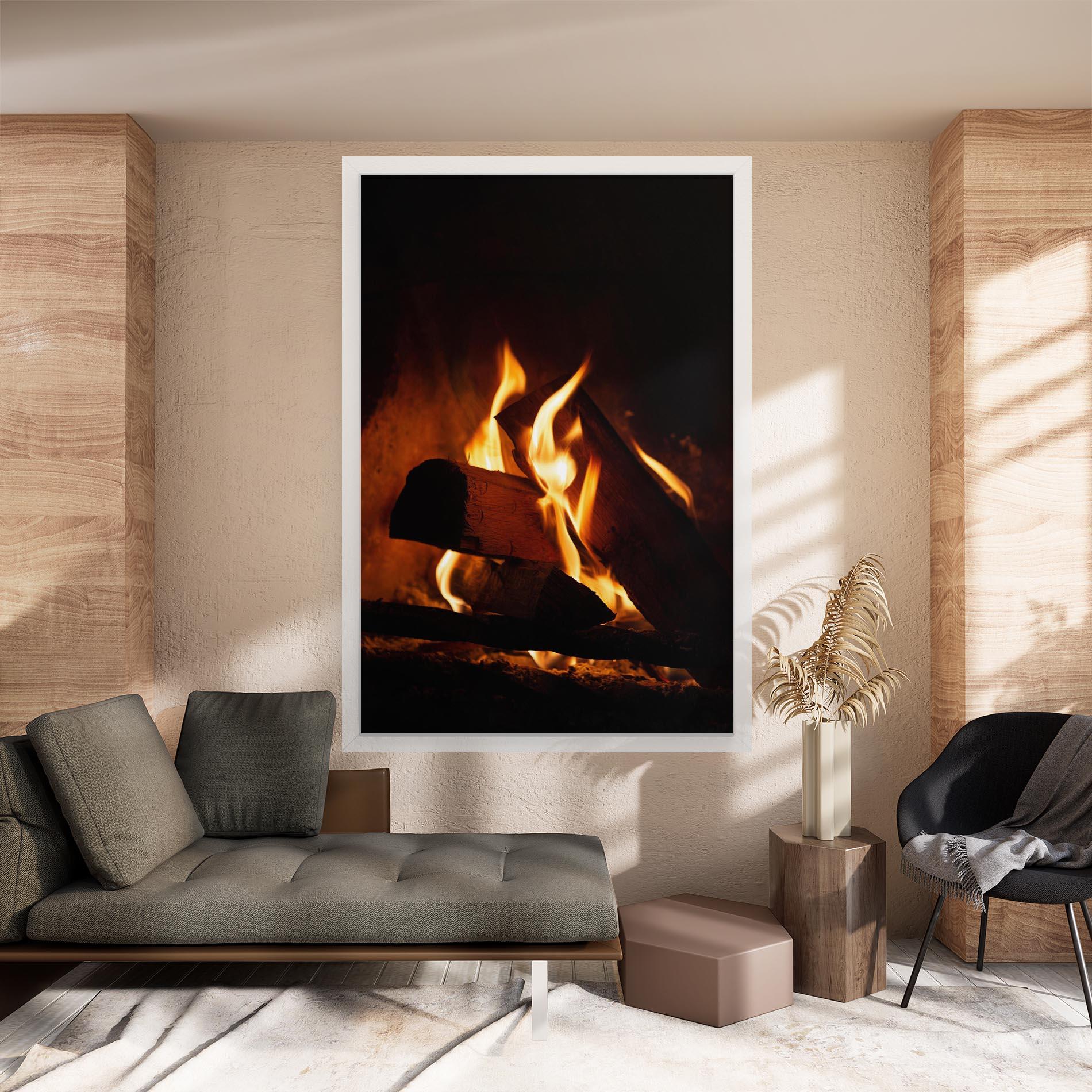 Leinwandbild Fire Wood View mockup 8