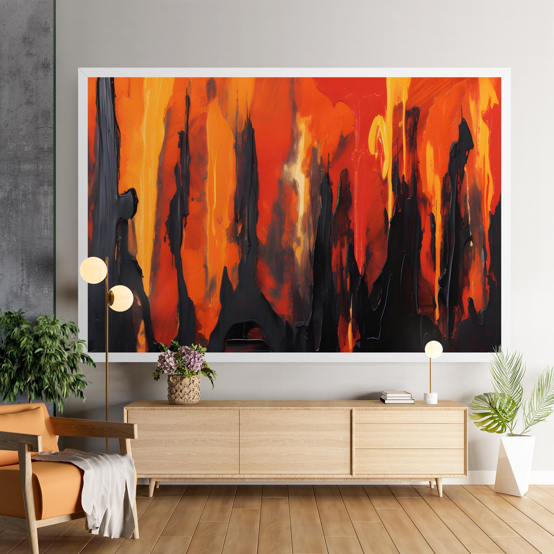 Leinwandbild Abstract Fire Art mockup 9