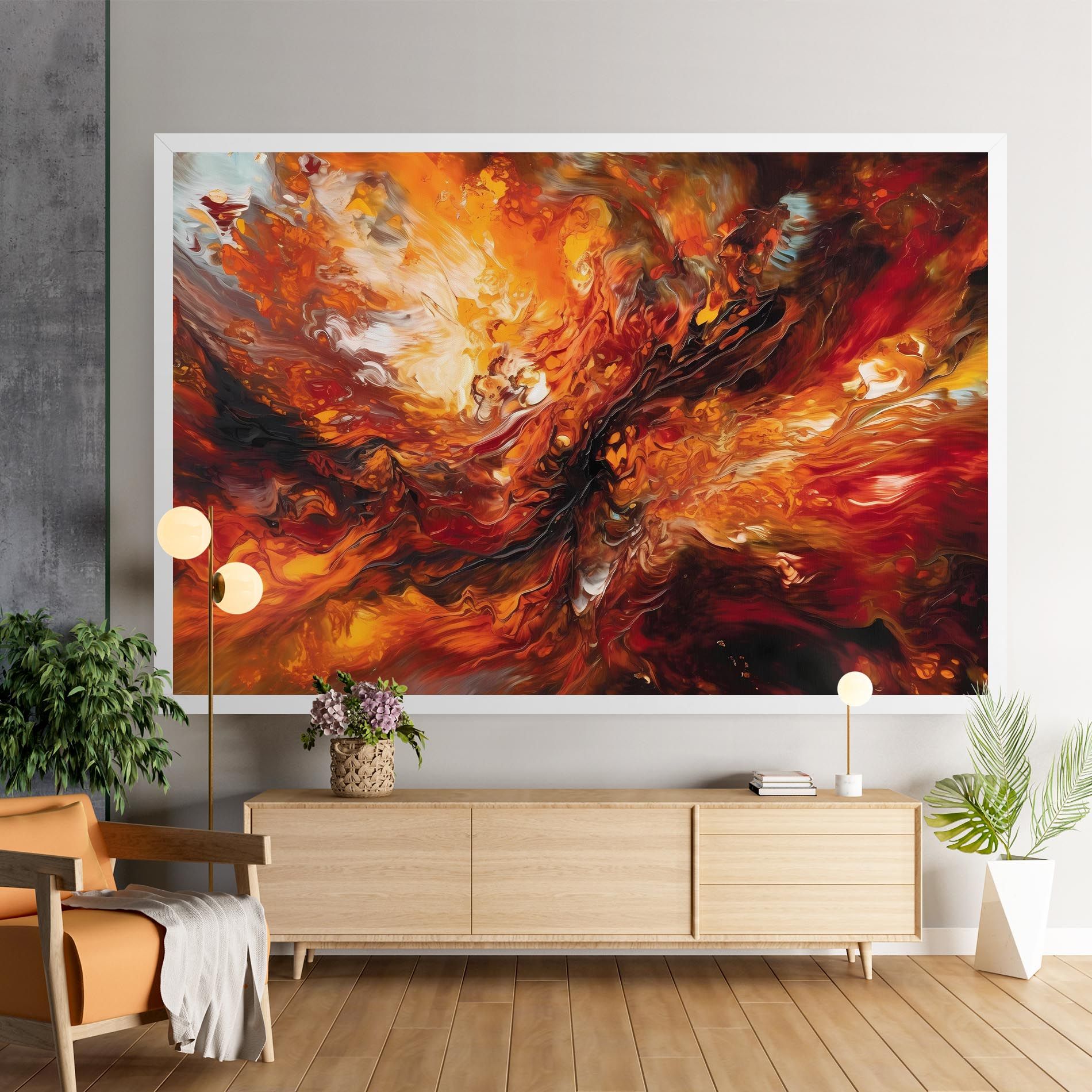Fiery Red Orange Art mockup 9