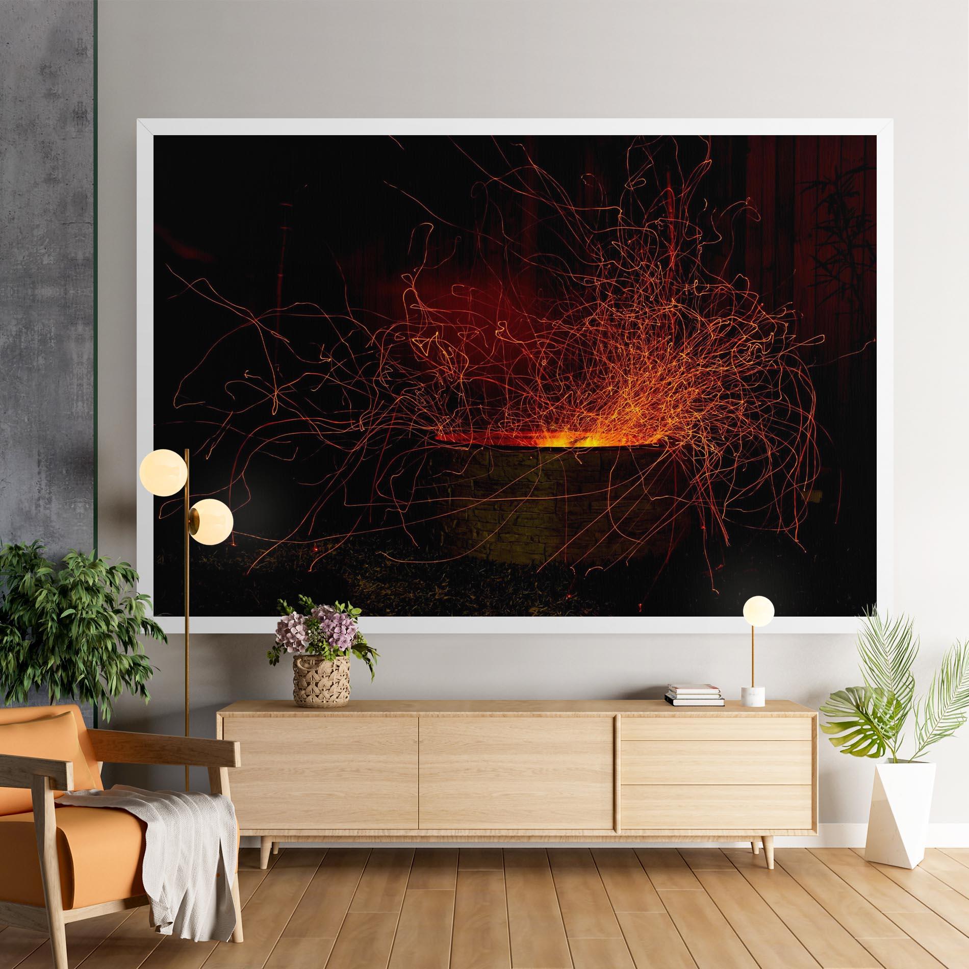Leinwandbild Fire Drawing Effect mockup 9