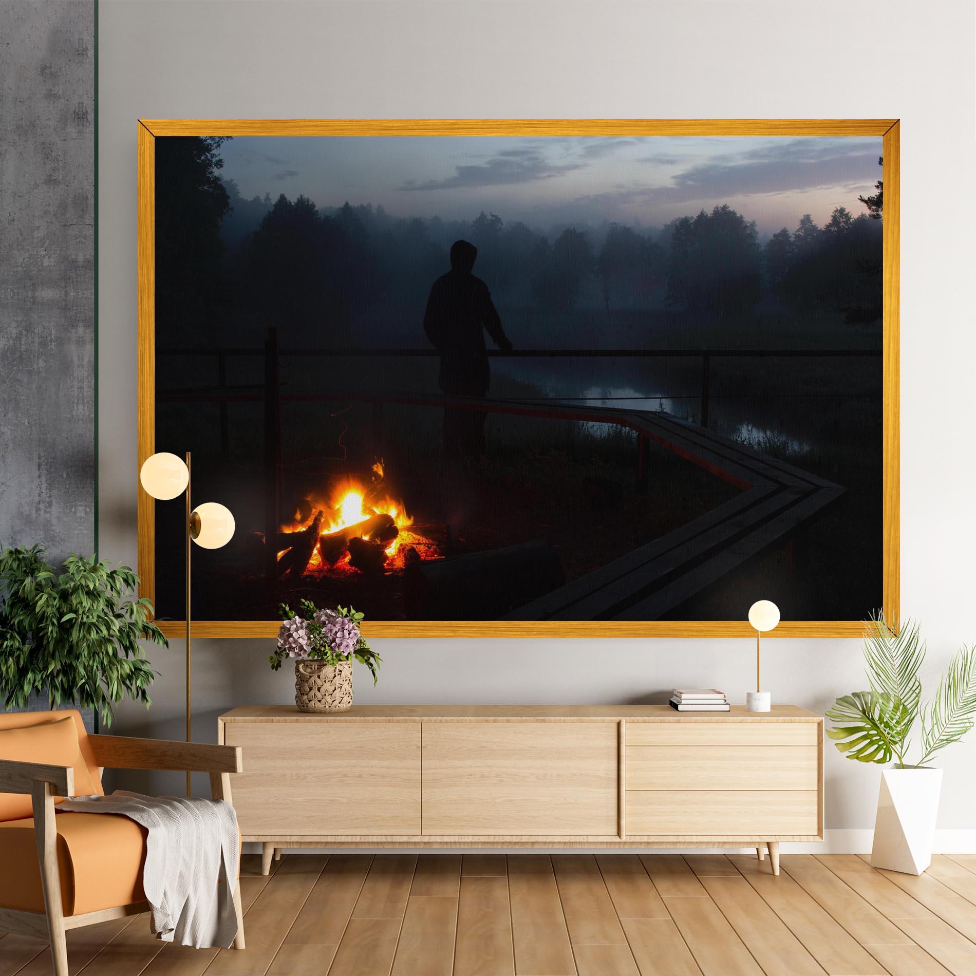 Leinwandbild Beautiful Fire View mockup 9