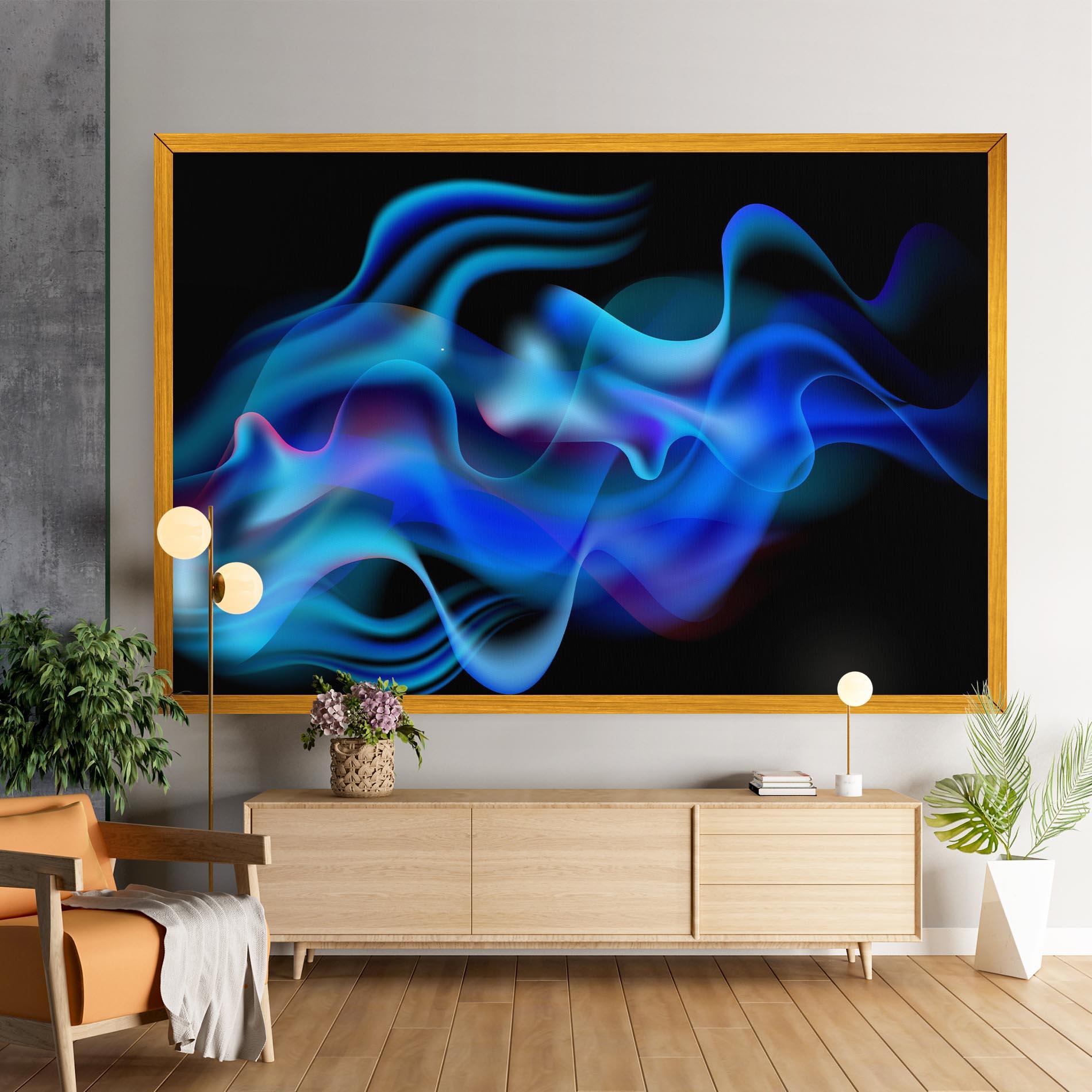 Leinwandbild Blue Fire mockup 9