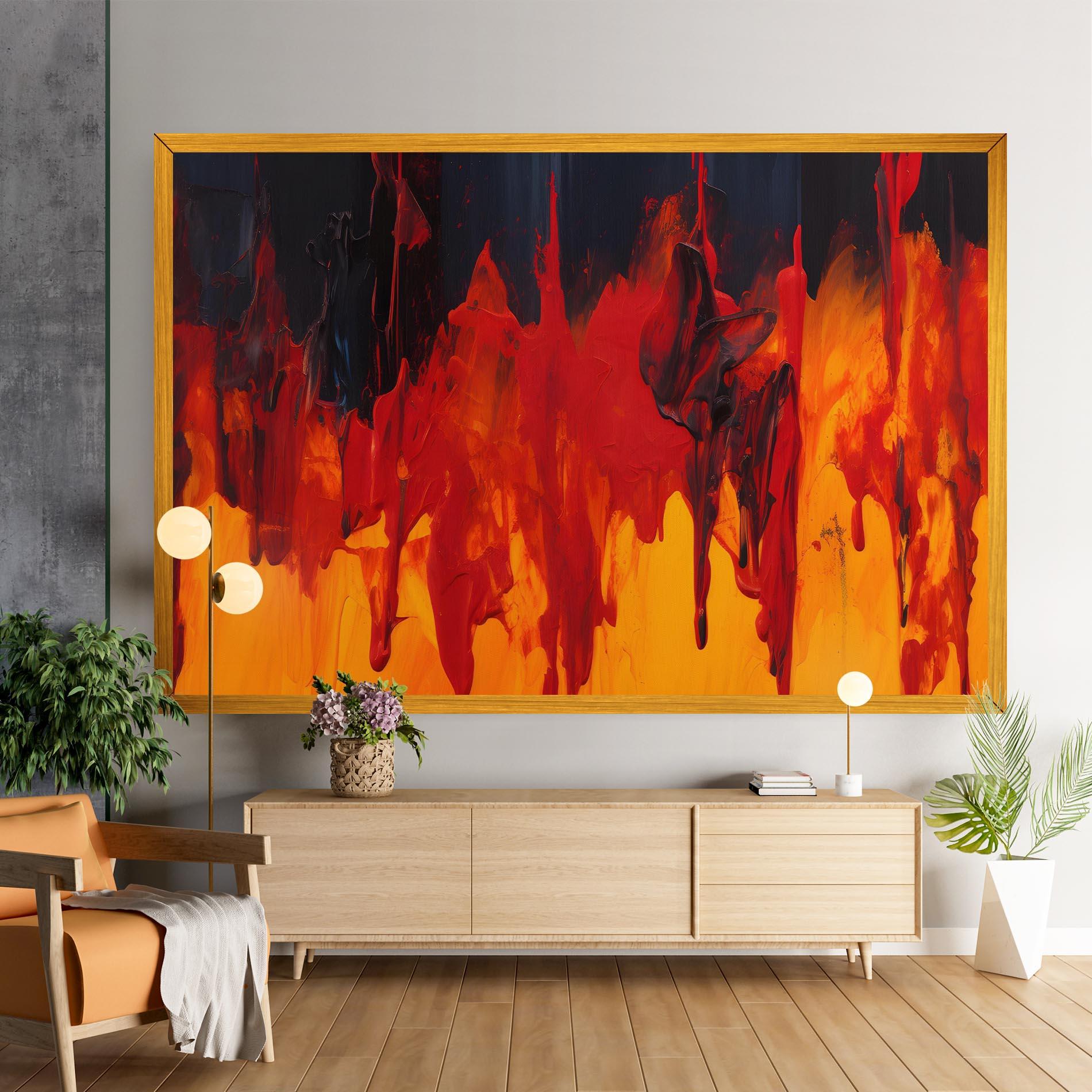 Leinwandbild Colorful Fire Art mockup 9