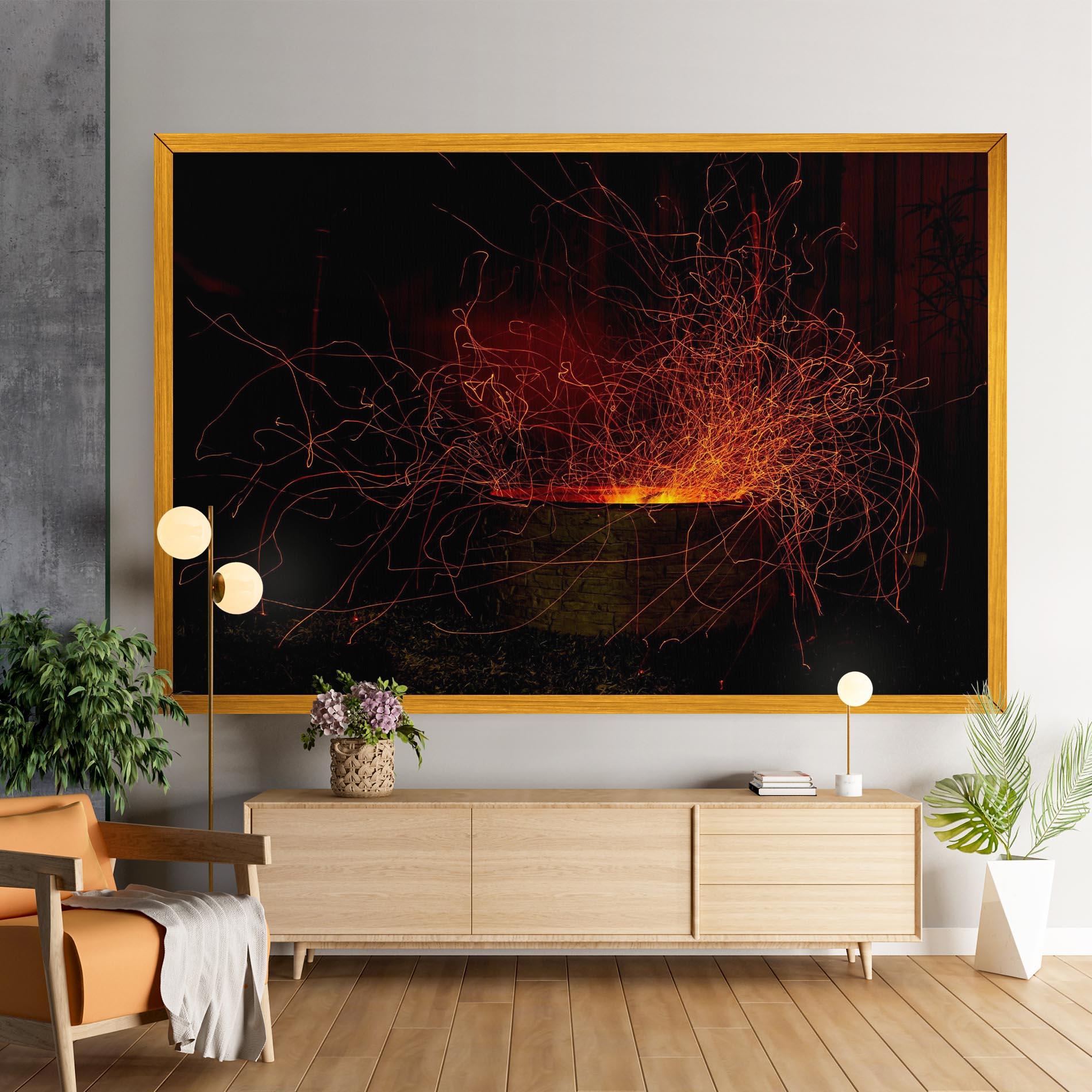 Leinwandbild Fire Drawing Effect mockup 9