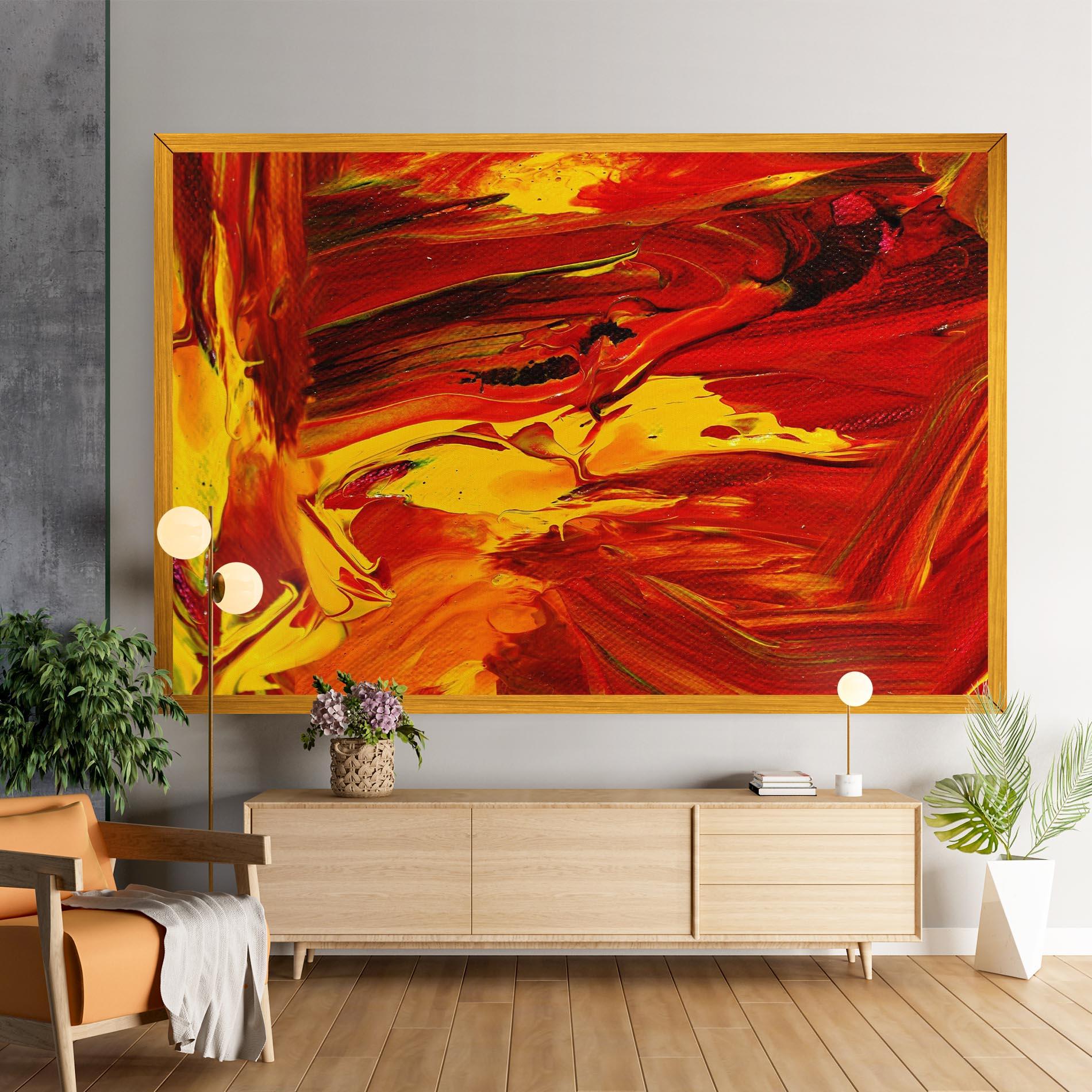 Leinwandbild Fire Painting mockup 9