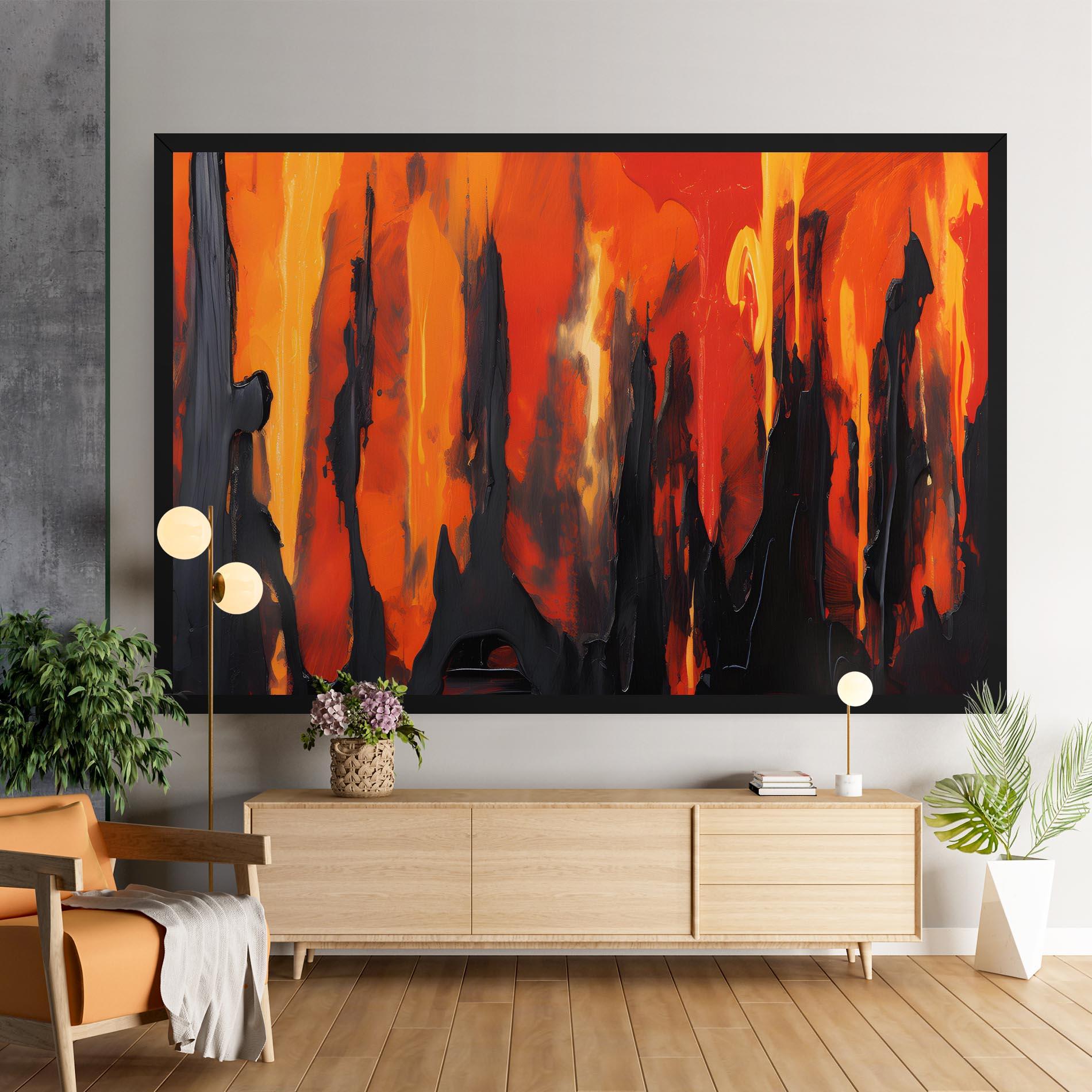 Leinwandbild Abstract Fire Art mockup 9