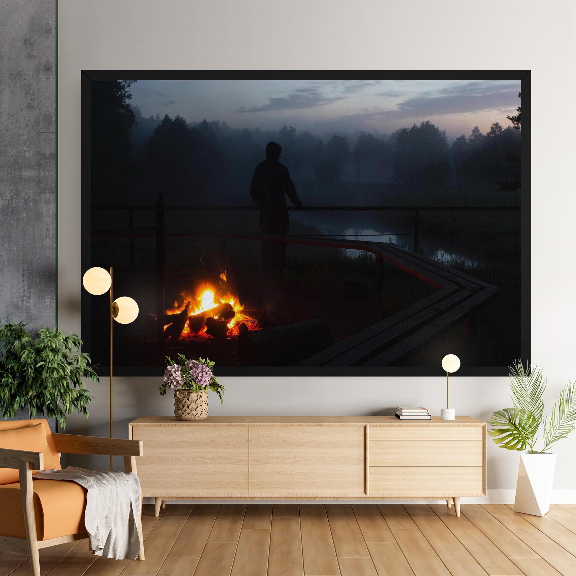 Leinwandbild Beautiful Fire View mockup 9