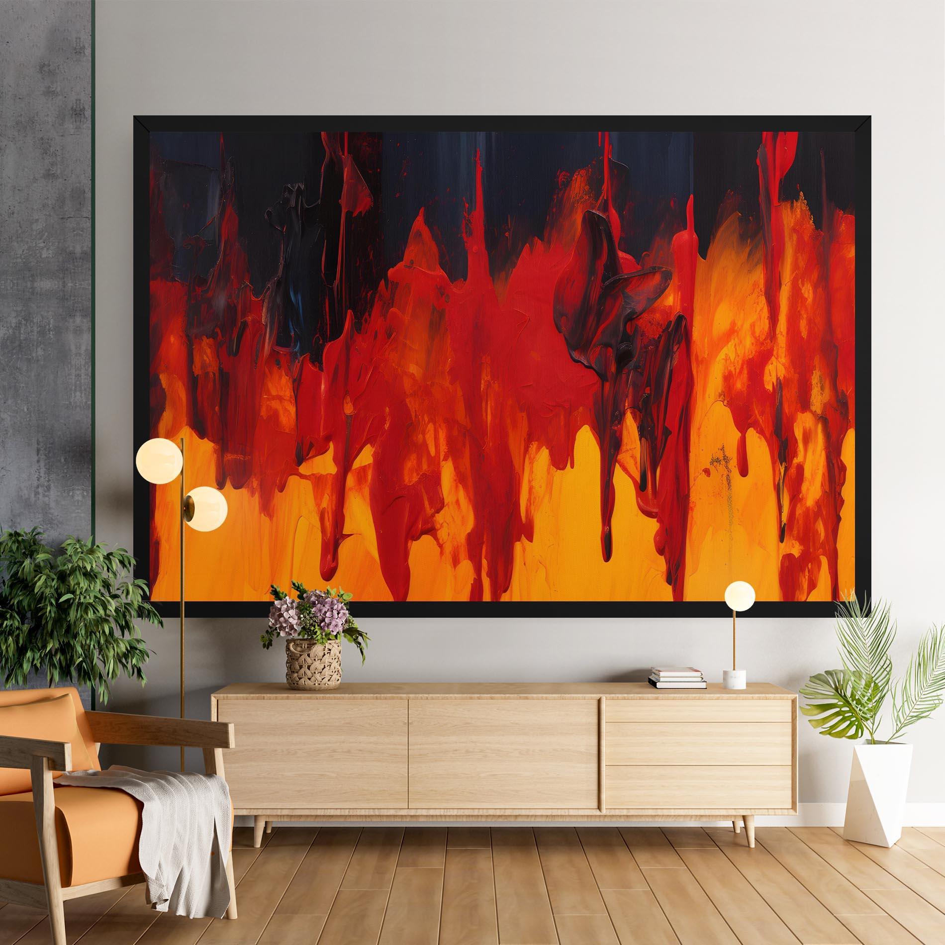 Leinwandbild Colorful Fire Art mockup 9