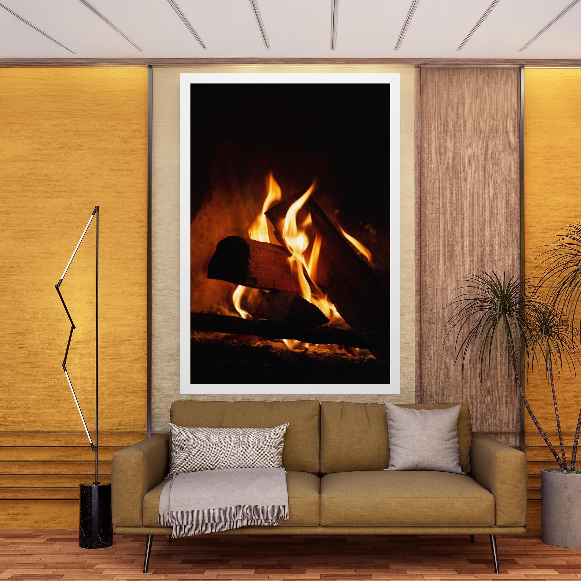 Leinwandbild Fire Wood View mockup 9