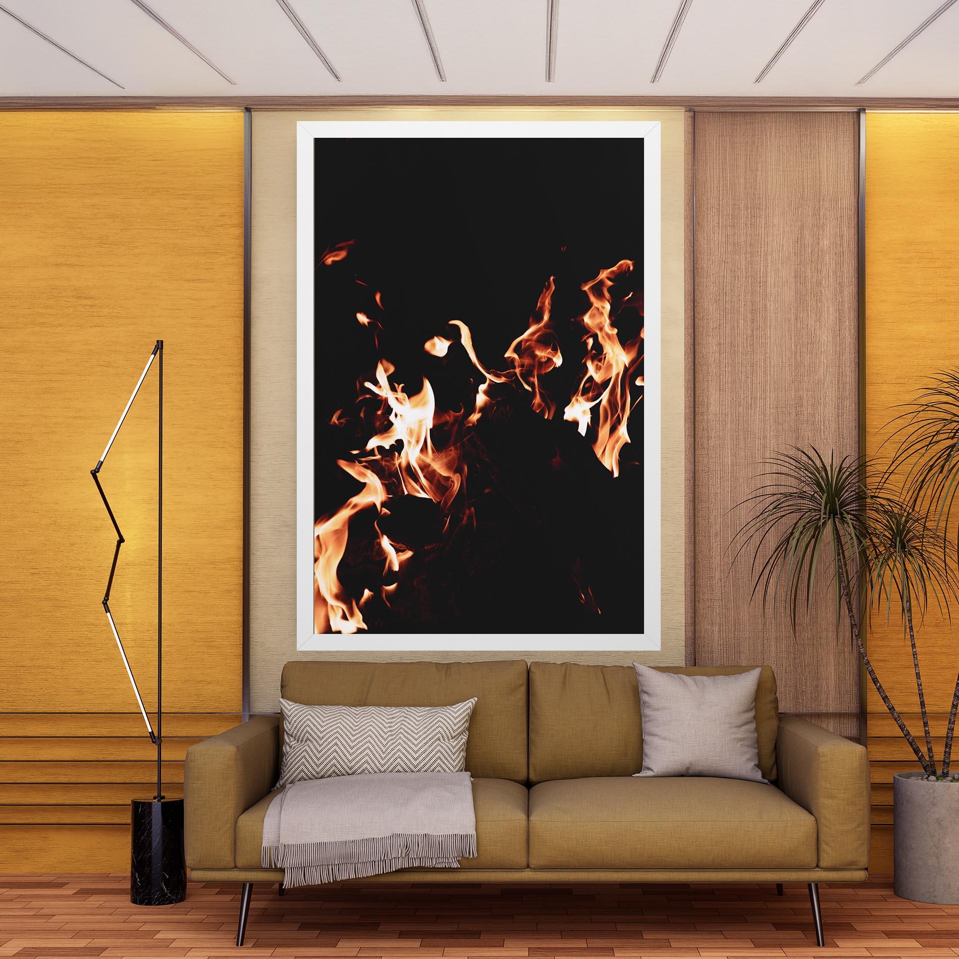 Leinwandbild Red Grey Fire mockup 9