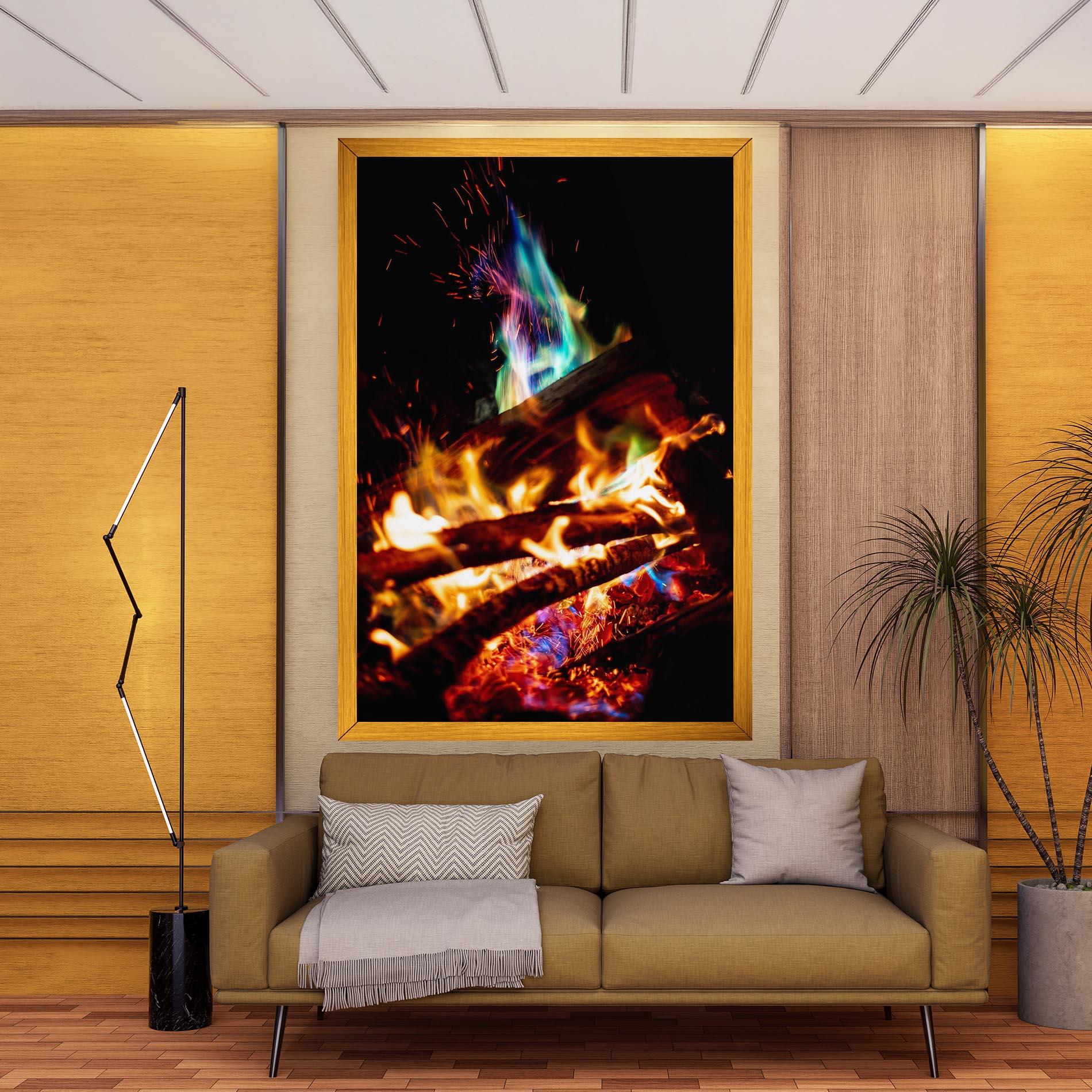 Leinwandbild Blue Green Fire mockup 9
