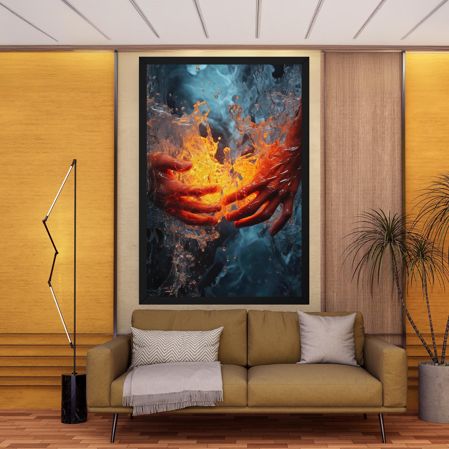 Leinwandbild Fire Water mockup 9