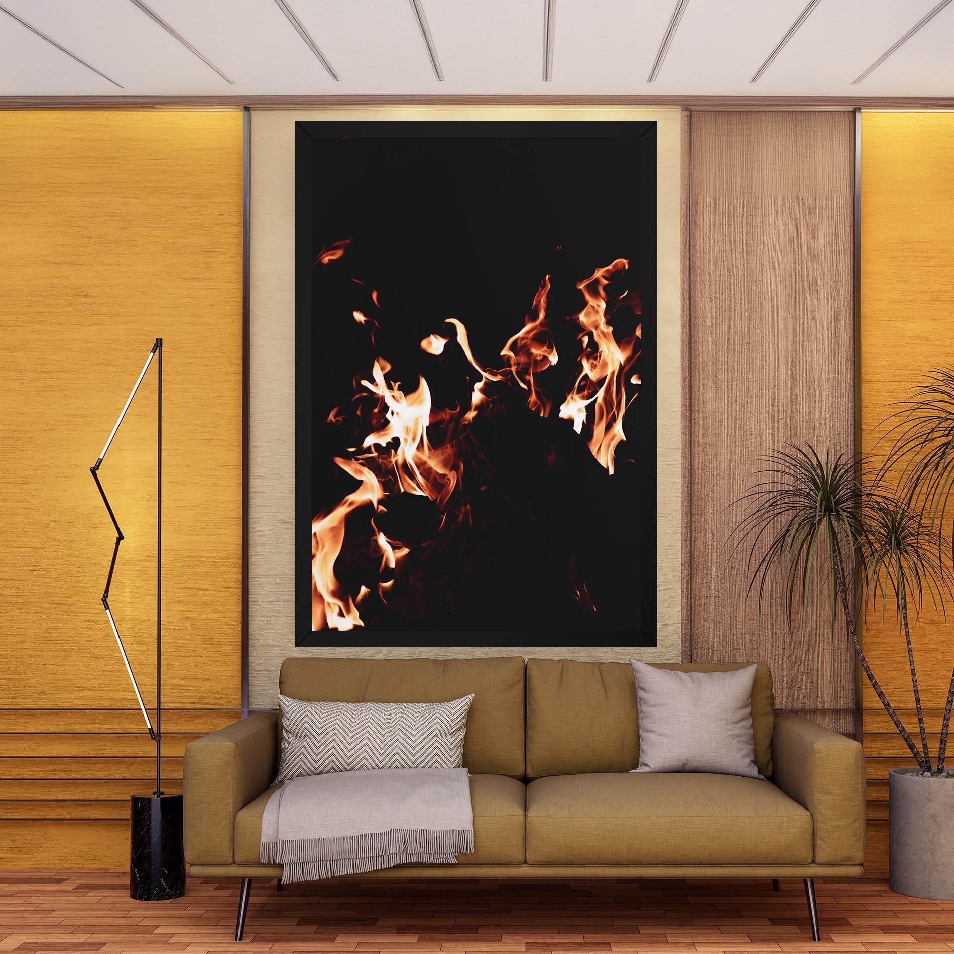 Leinwandbild Red Grey Fire mockup 9