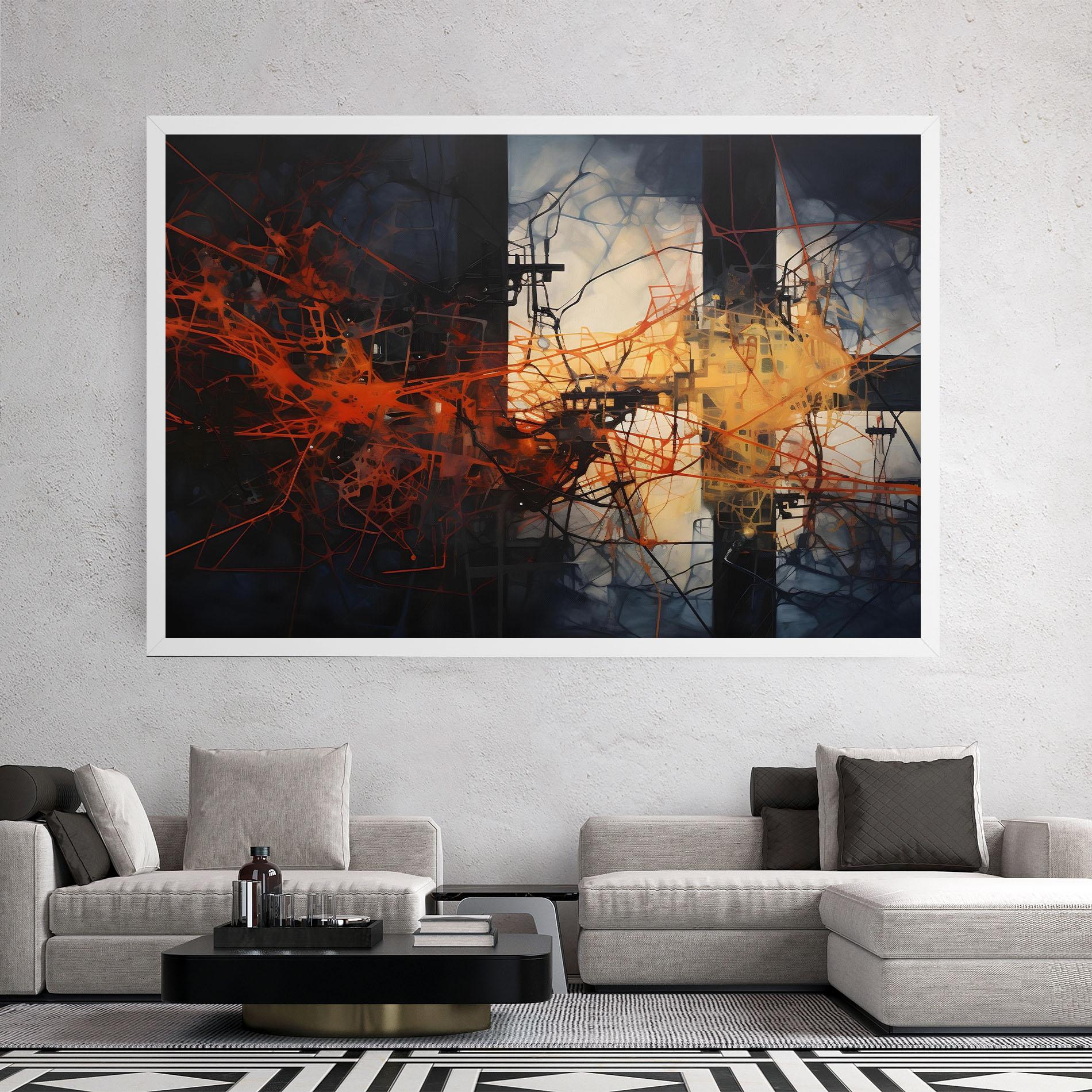 Leinwandbild Abstract Fire Style mockup 2