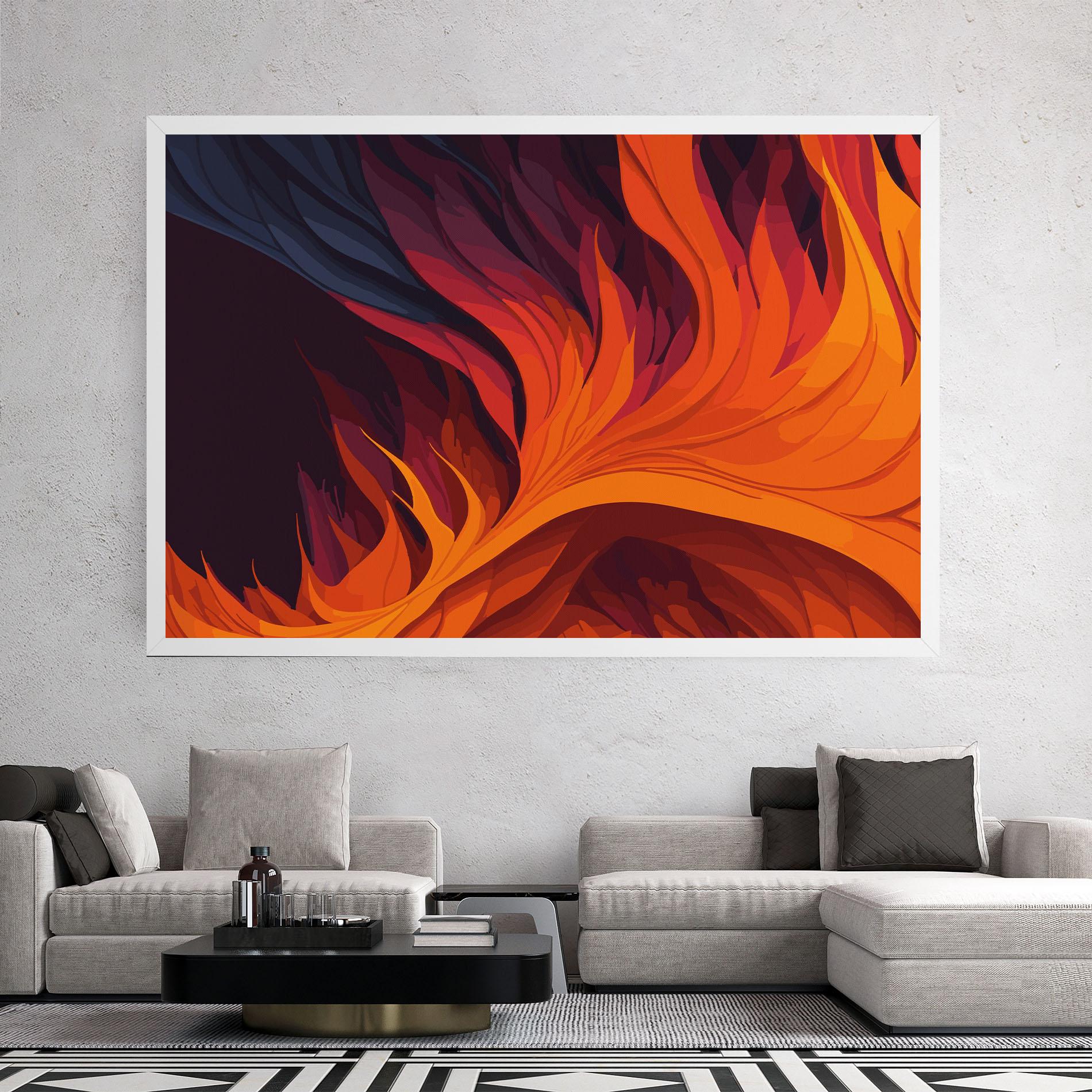 Leinwandbild Artistic Fire mockup 2