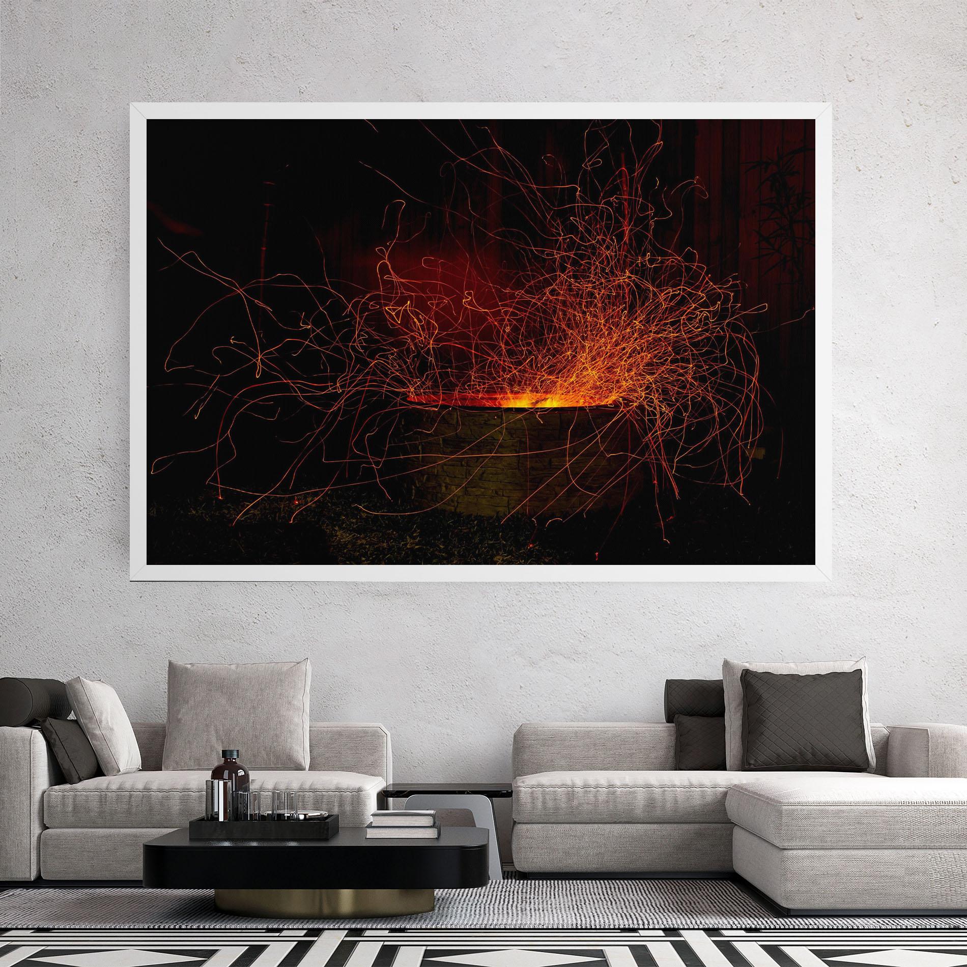 Leinwandbild Fire Drawing Effect mockup 2