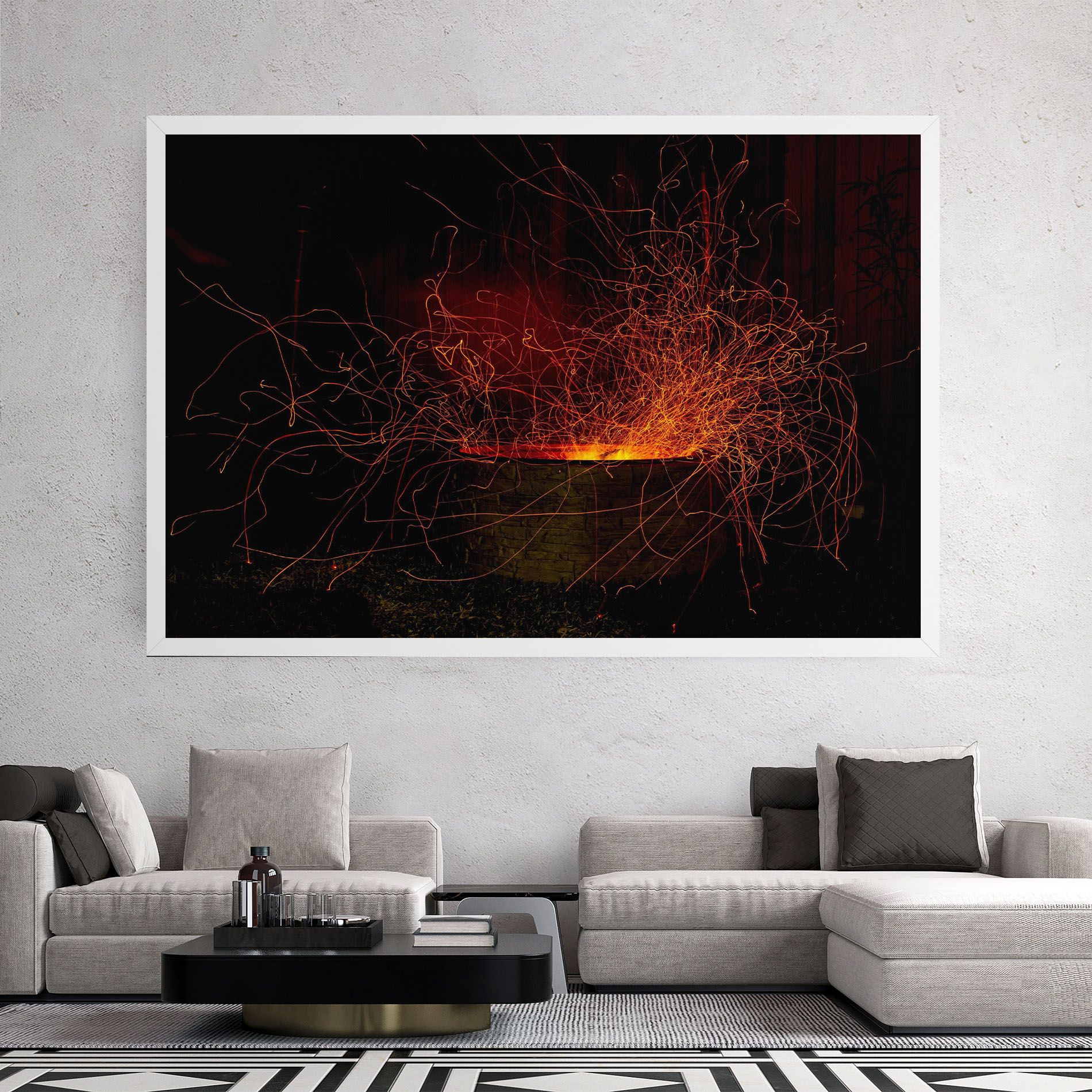 Fire Drawing Effect mockup 2