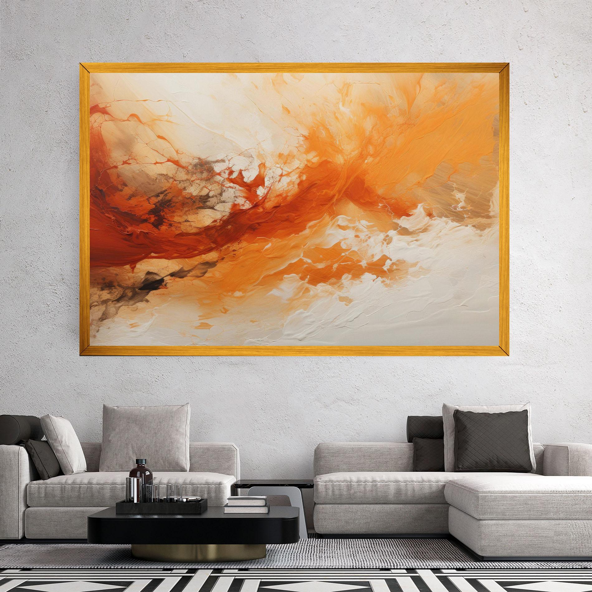 Leinwandbild Abstract Fire Painting mockup 2
