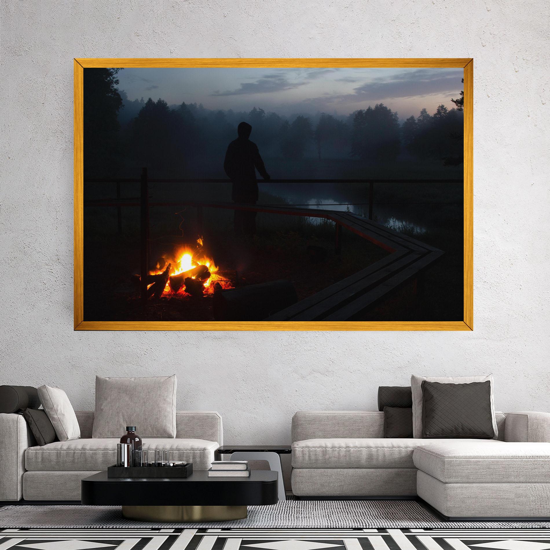 Leinwandbild Beautiful Fire View mockup 2