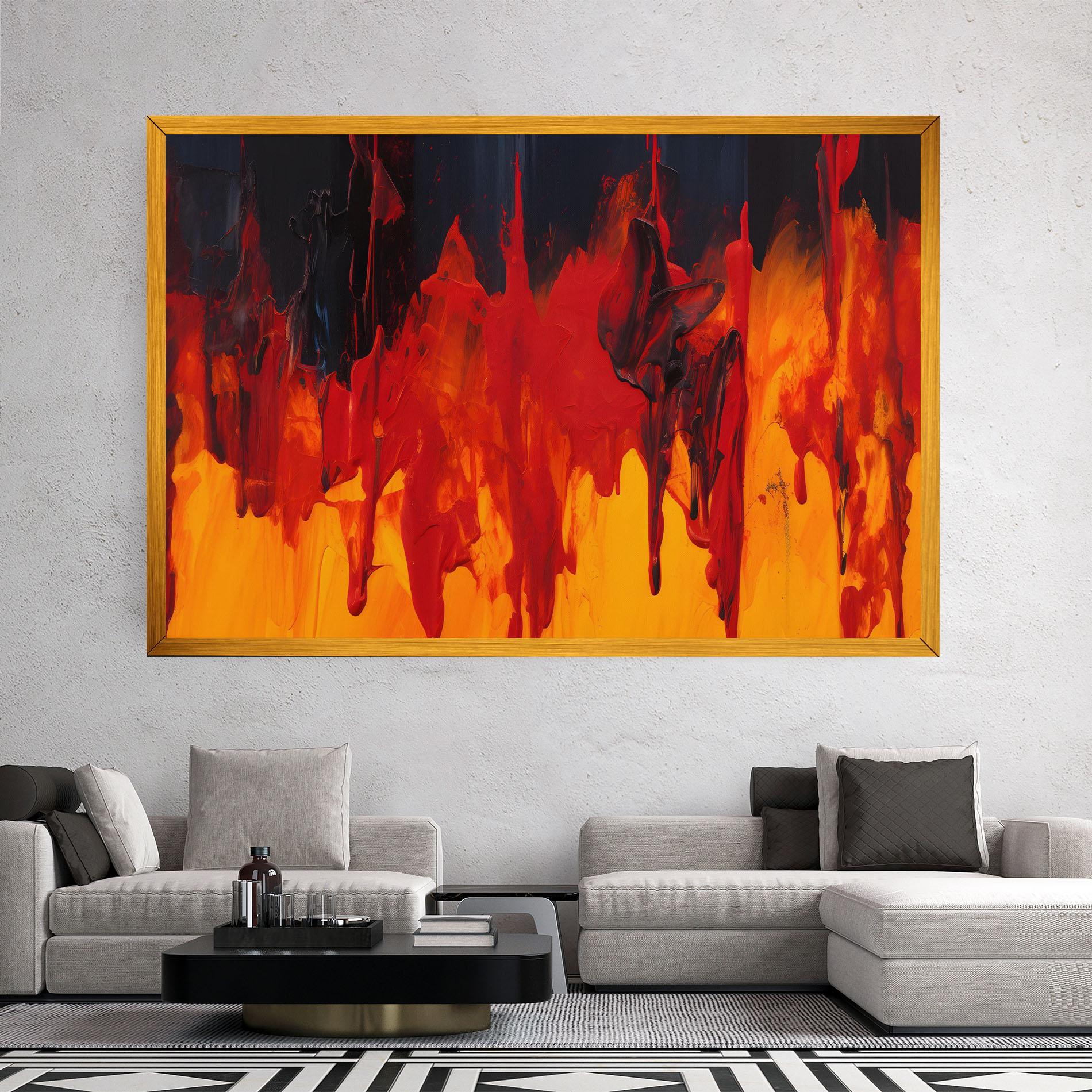 Leinwandbild Colorful Fire Art mockup 2
