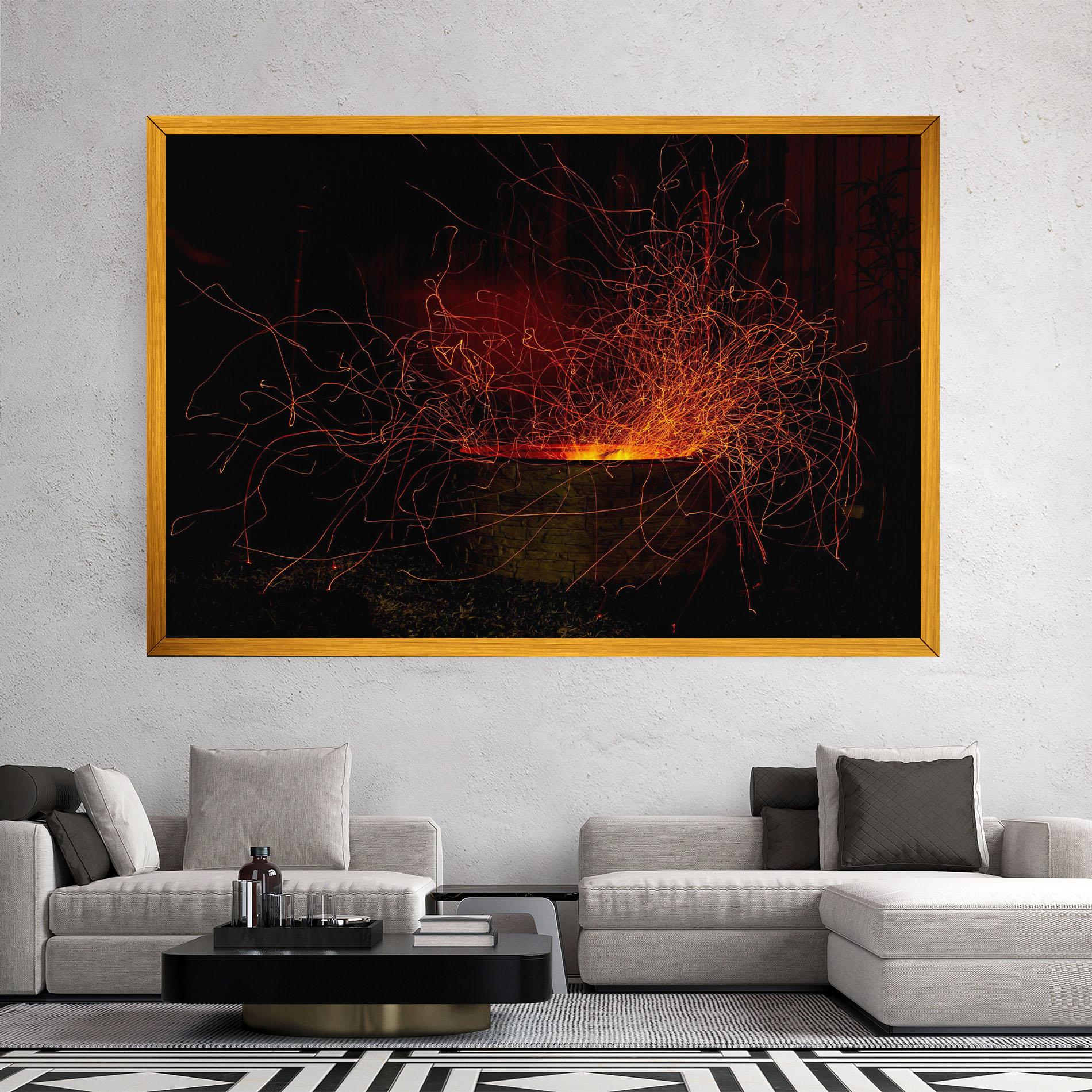 Leinwandbild Fire Drawing Effect mockup 2