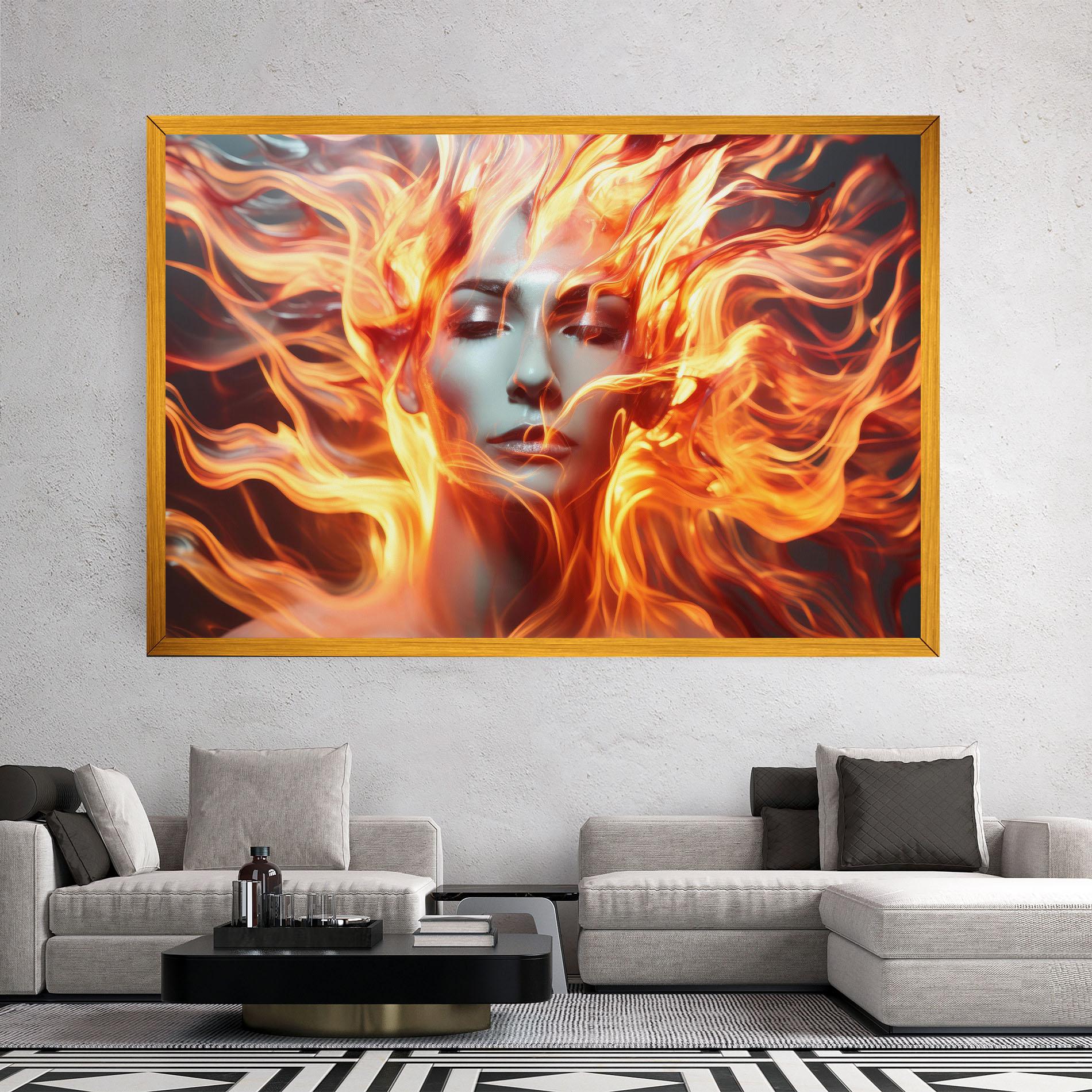 Leinwandbild Fire Hair mockup 2