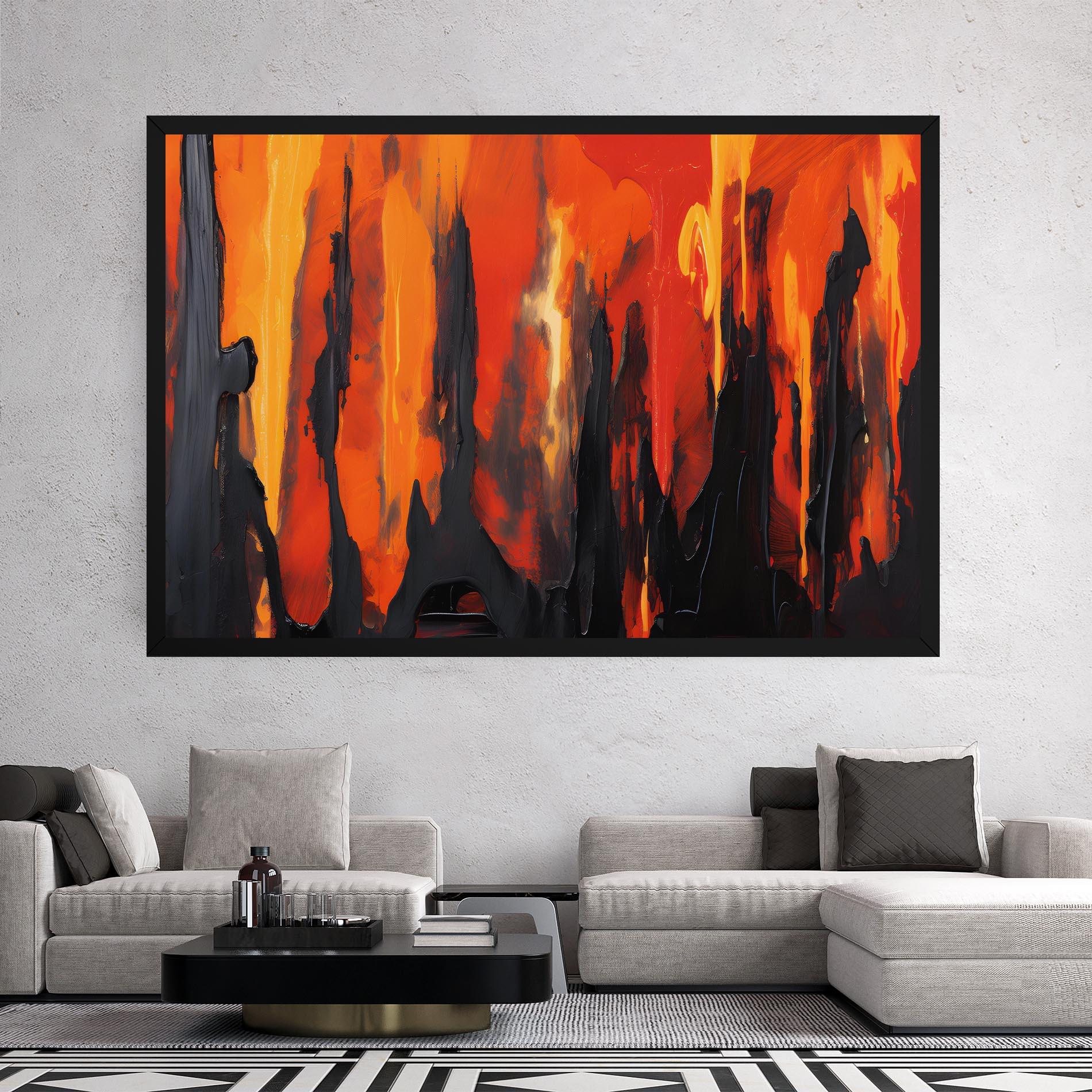 Leinwandbild Abstract Fire Art mockup 2