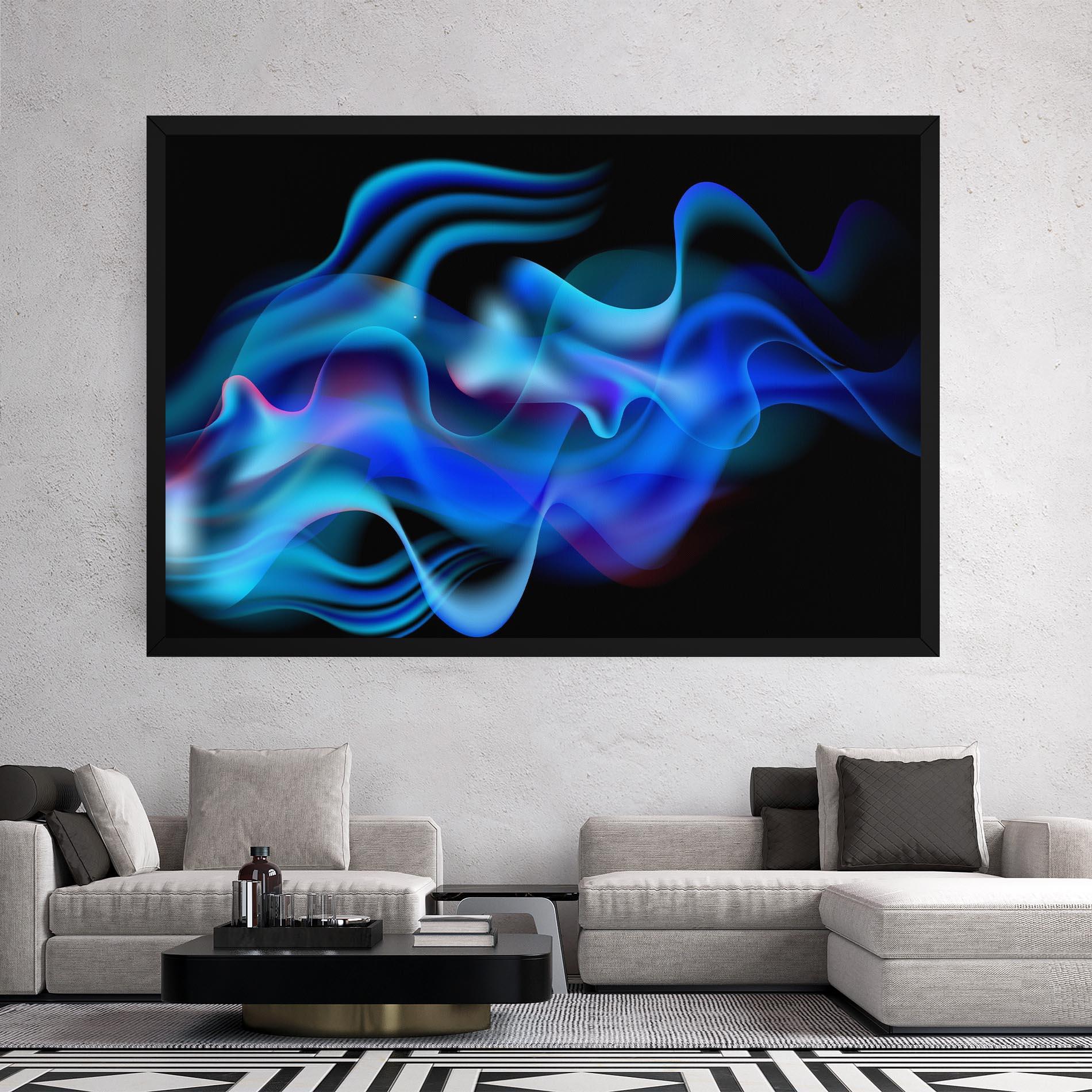 Leinwandbild Blue Fire mockup 2