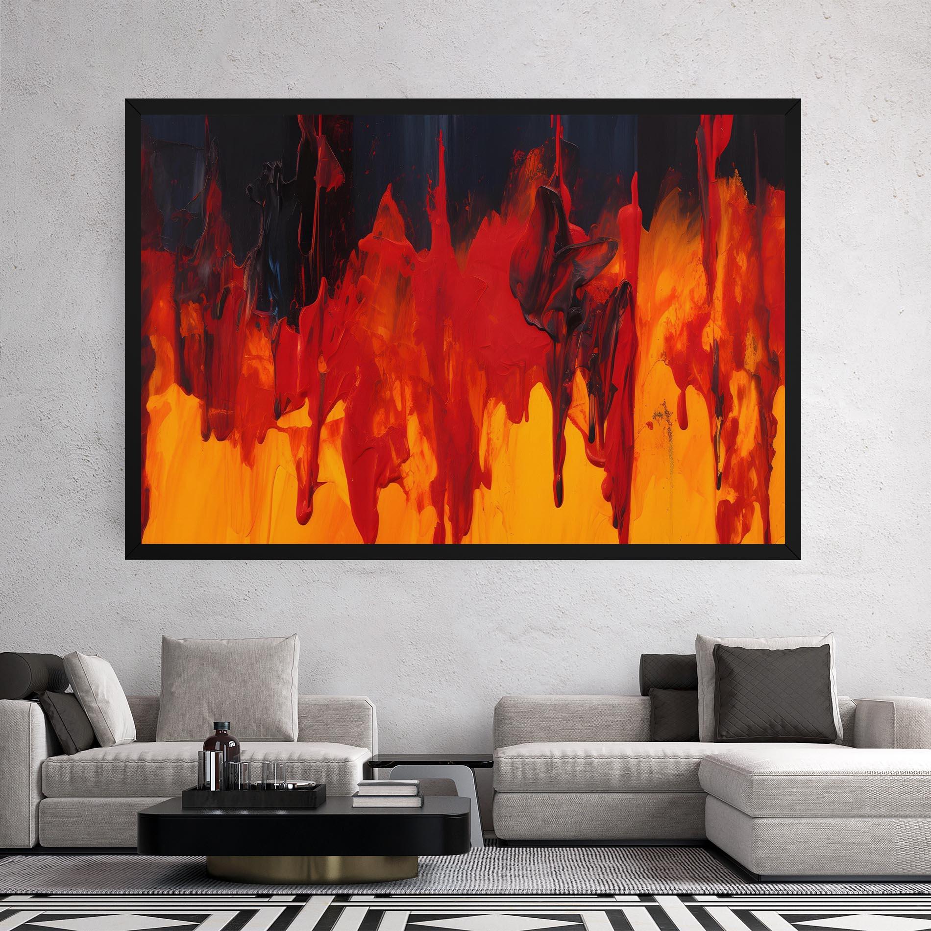 Leinwandbild Colorful Fire Art mockup 2