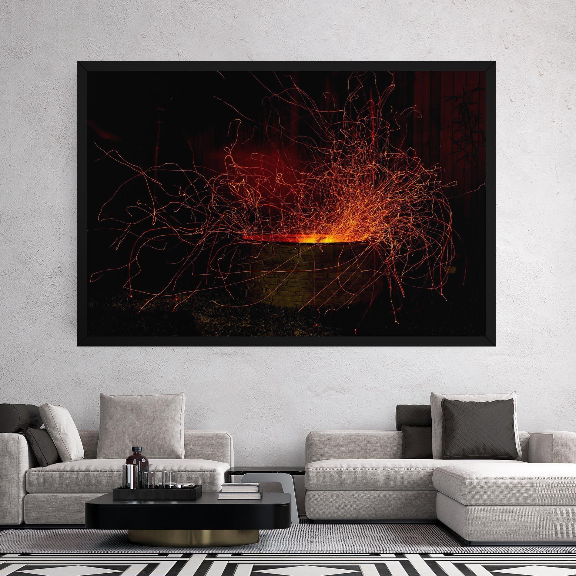 Leinwandbild Fire Drawing Effect mockup 2