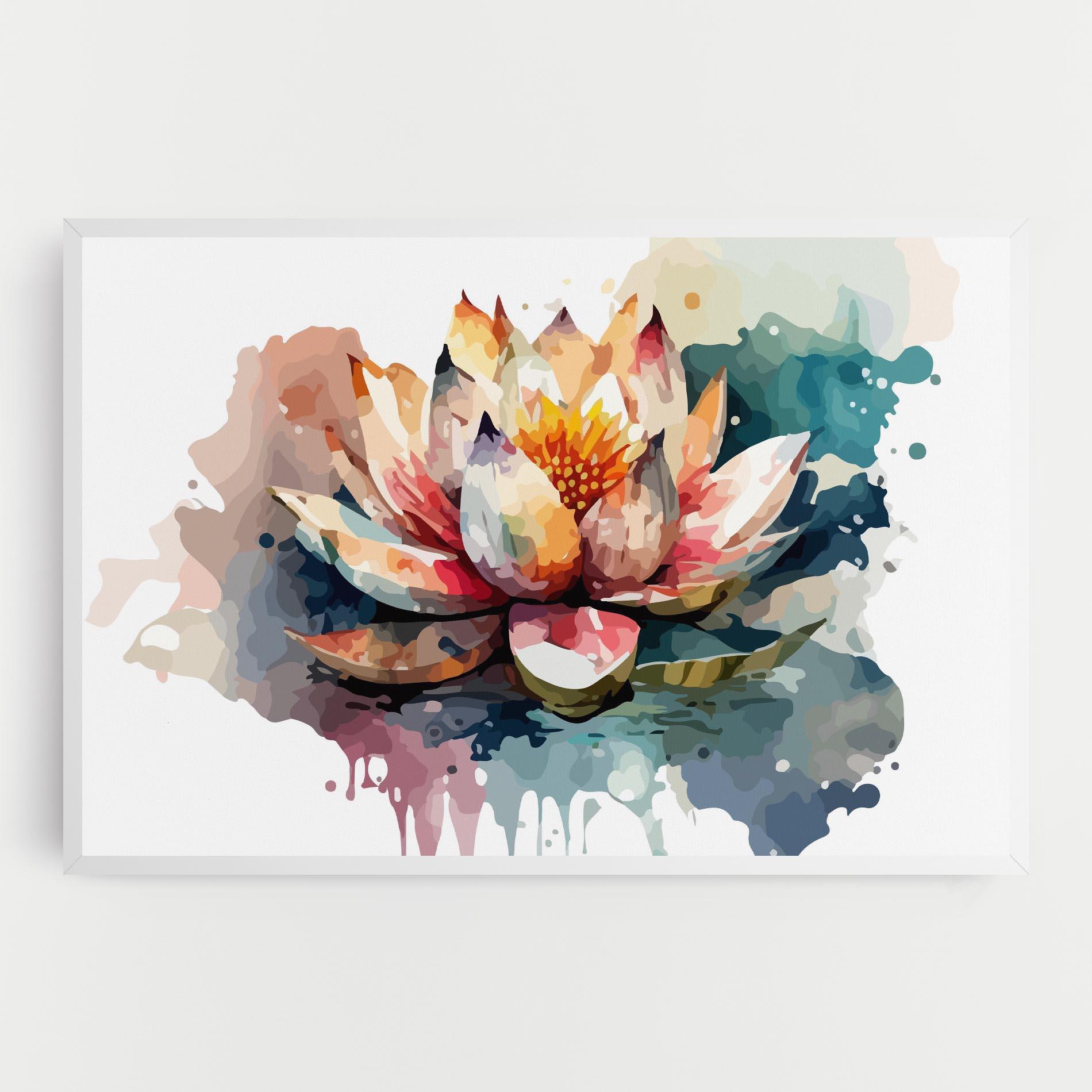 Leinwandbild Colorful Lotus Art mockup 0