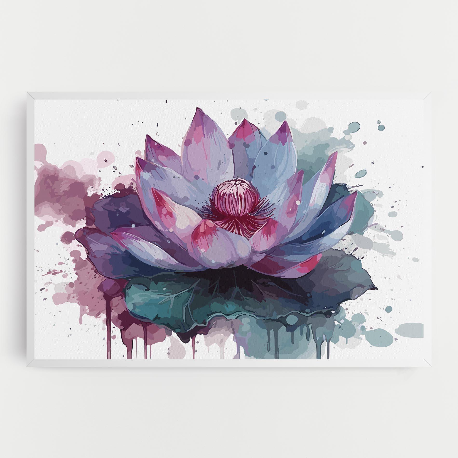 Leinwandbild Green Purple Lotus mockup 0