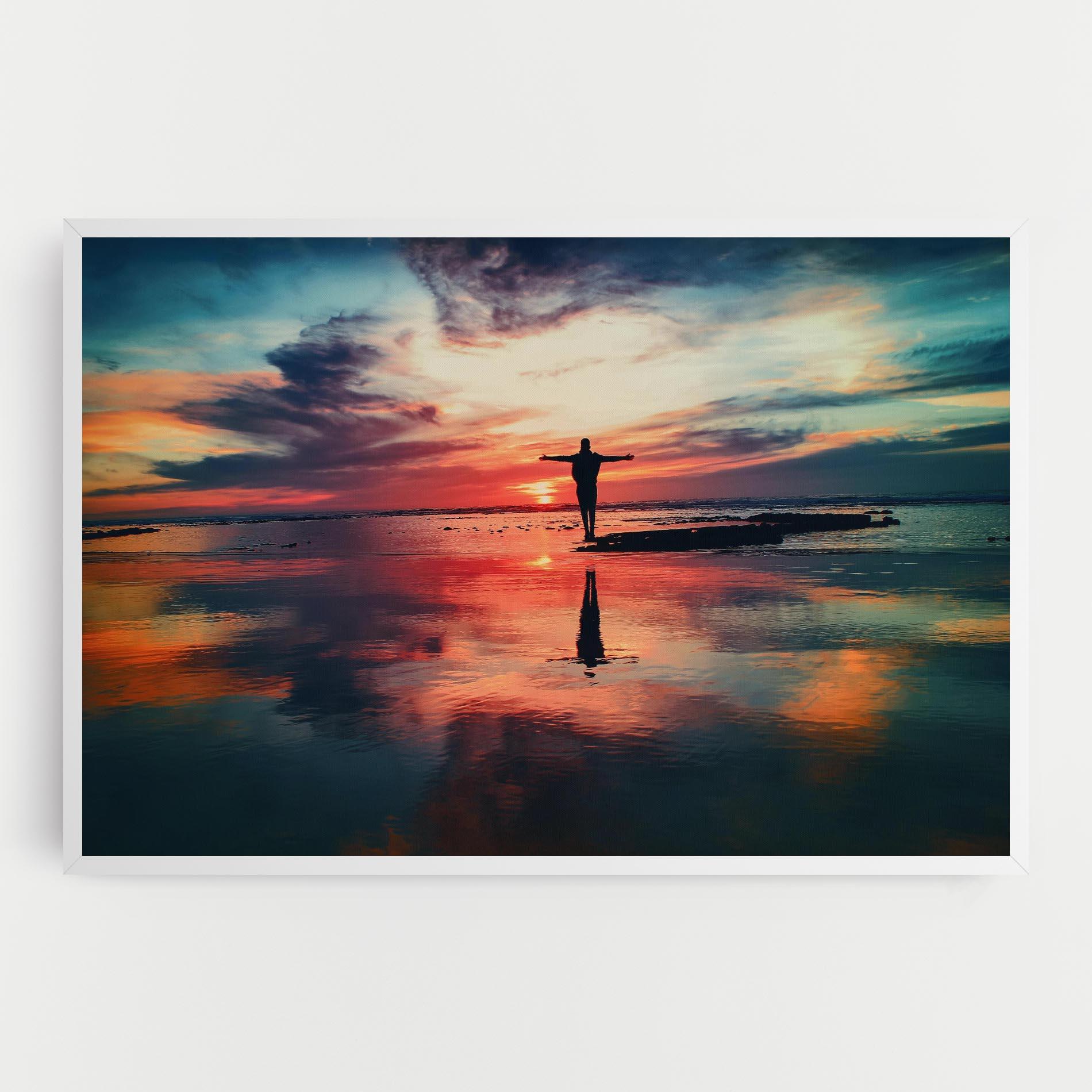Leinwandbild Pink Purple Sky Man mockup 0