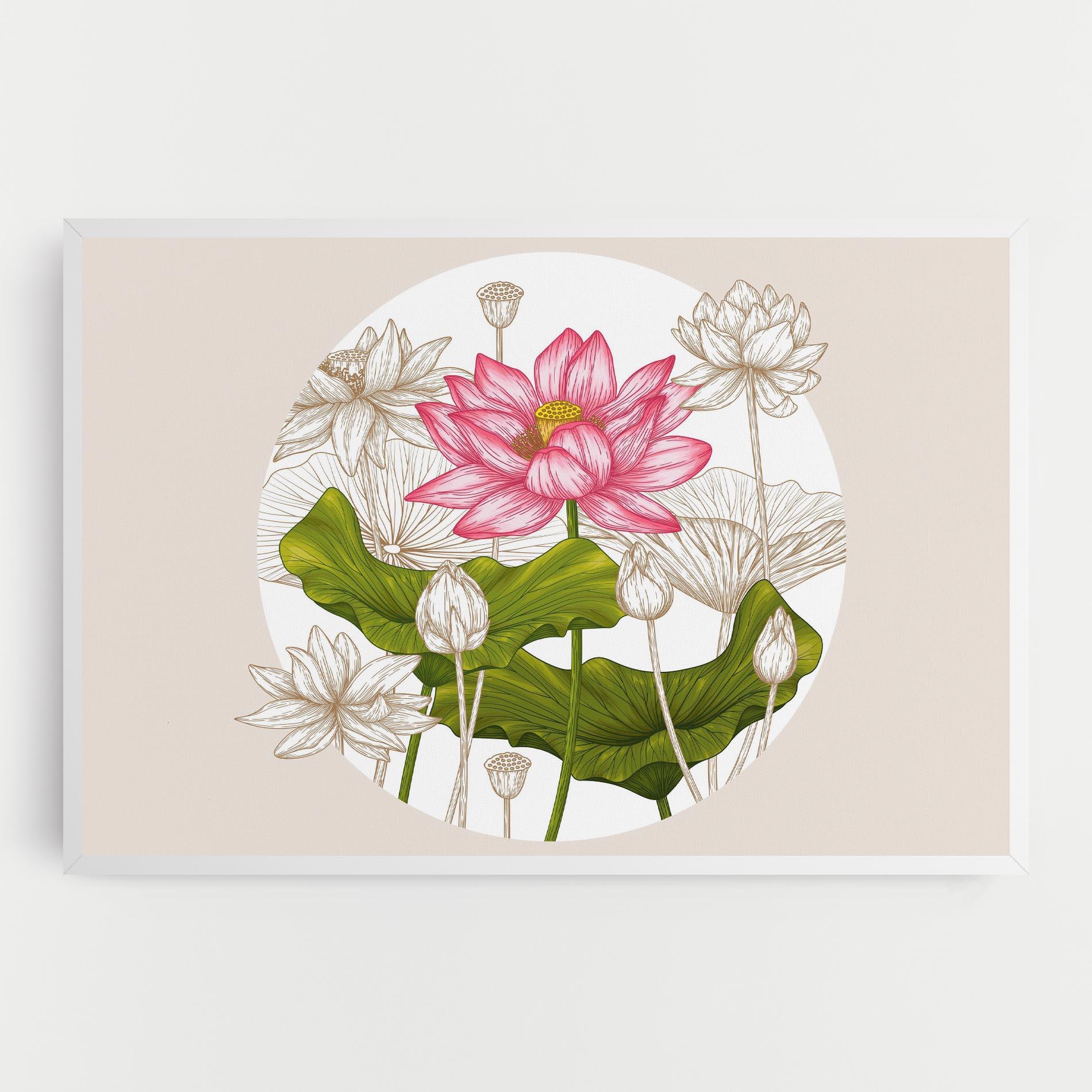 Leinwandbild Pretty Lotus Art mockup 0