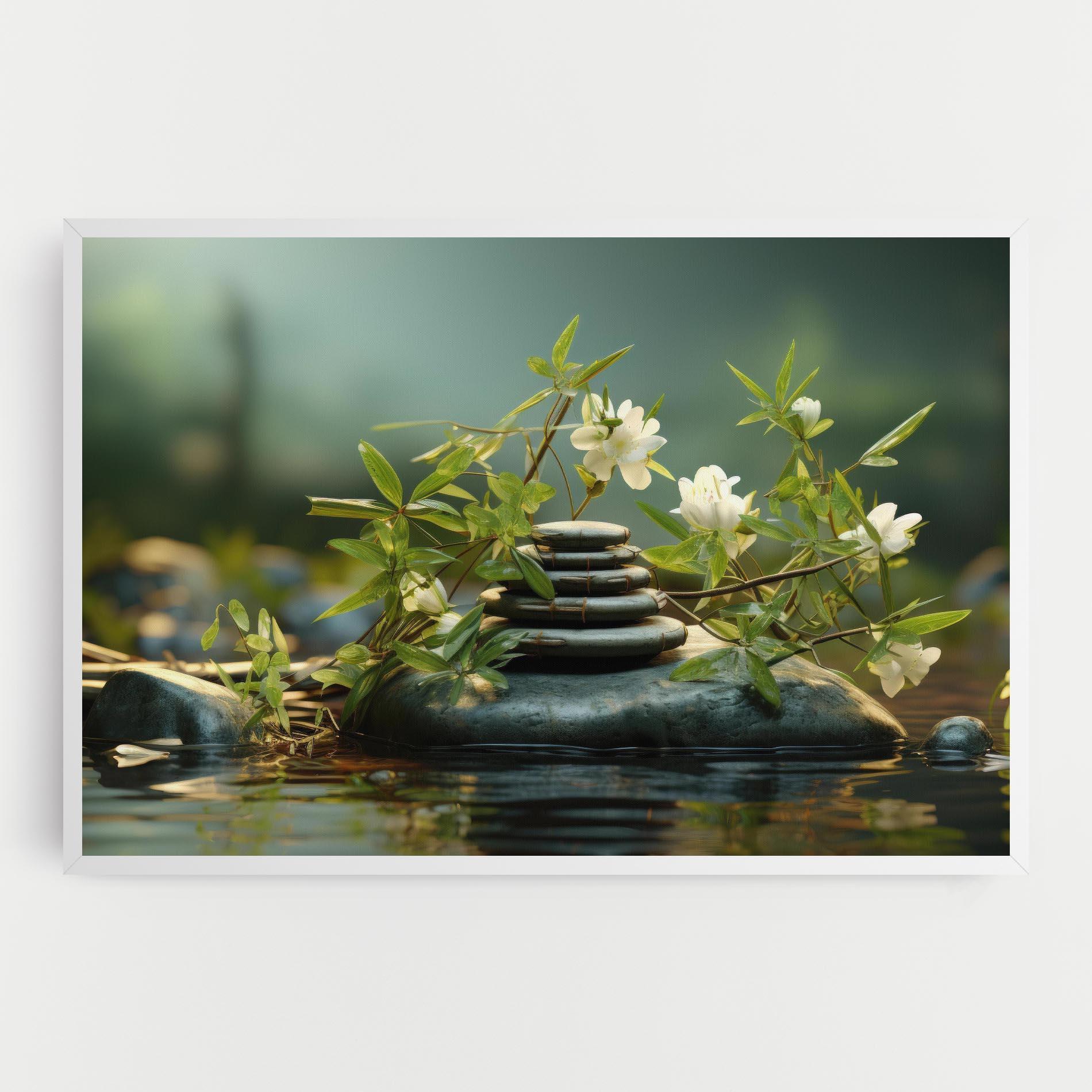 Leinwandbild Rock Garden Pond mockup 0