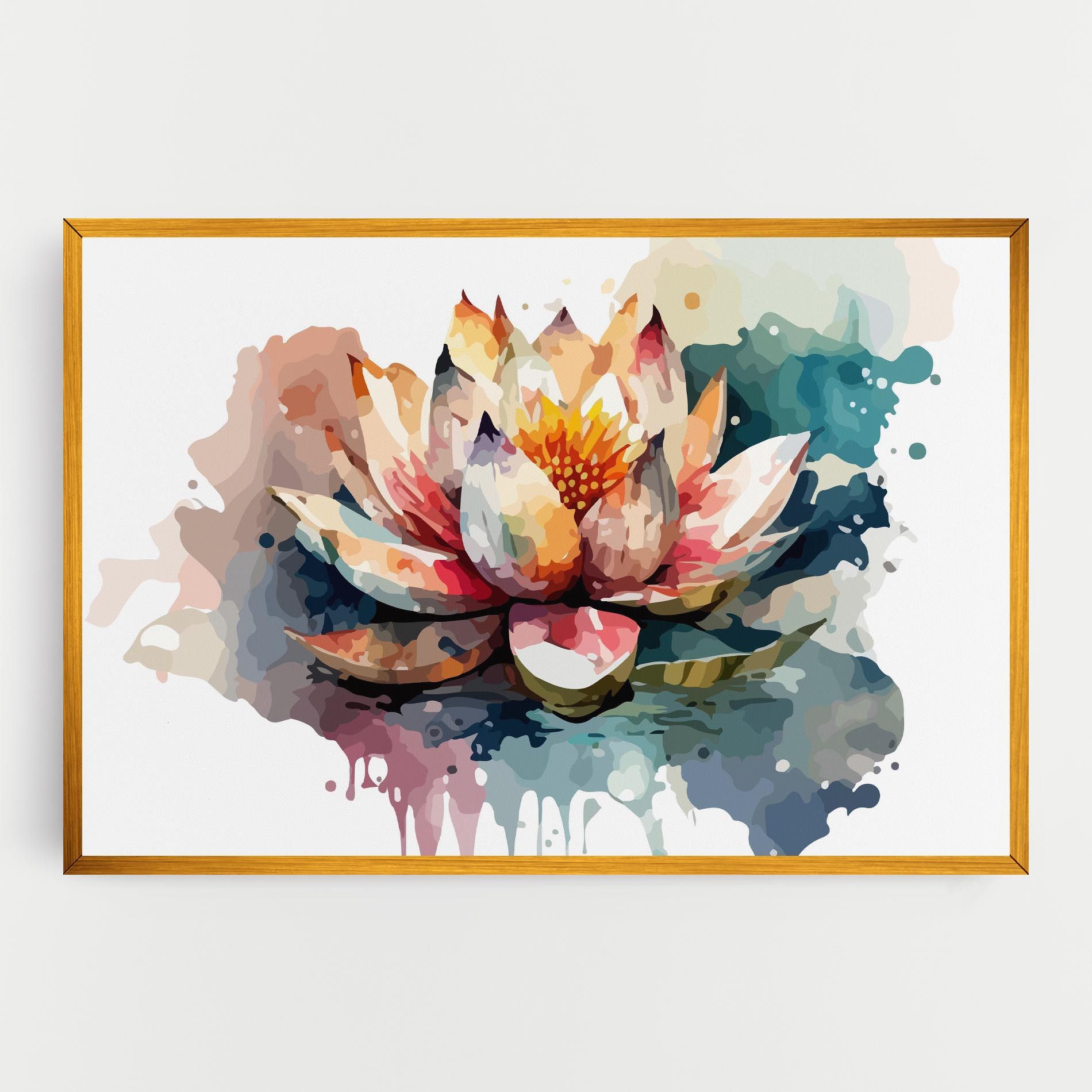 Colorful Lotus Art mockup 0